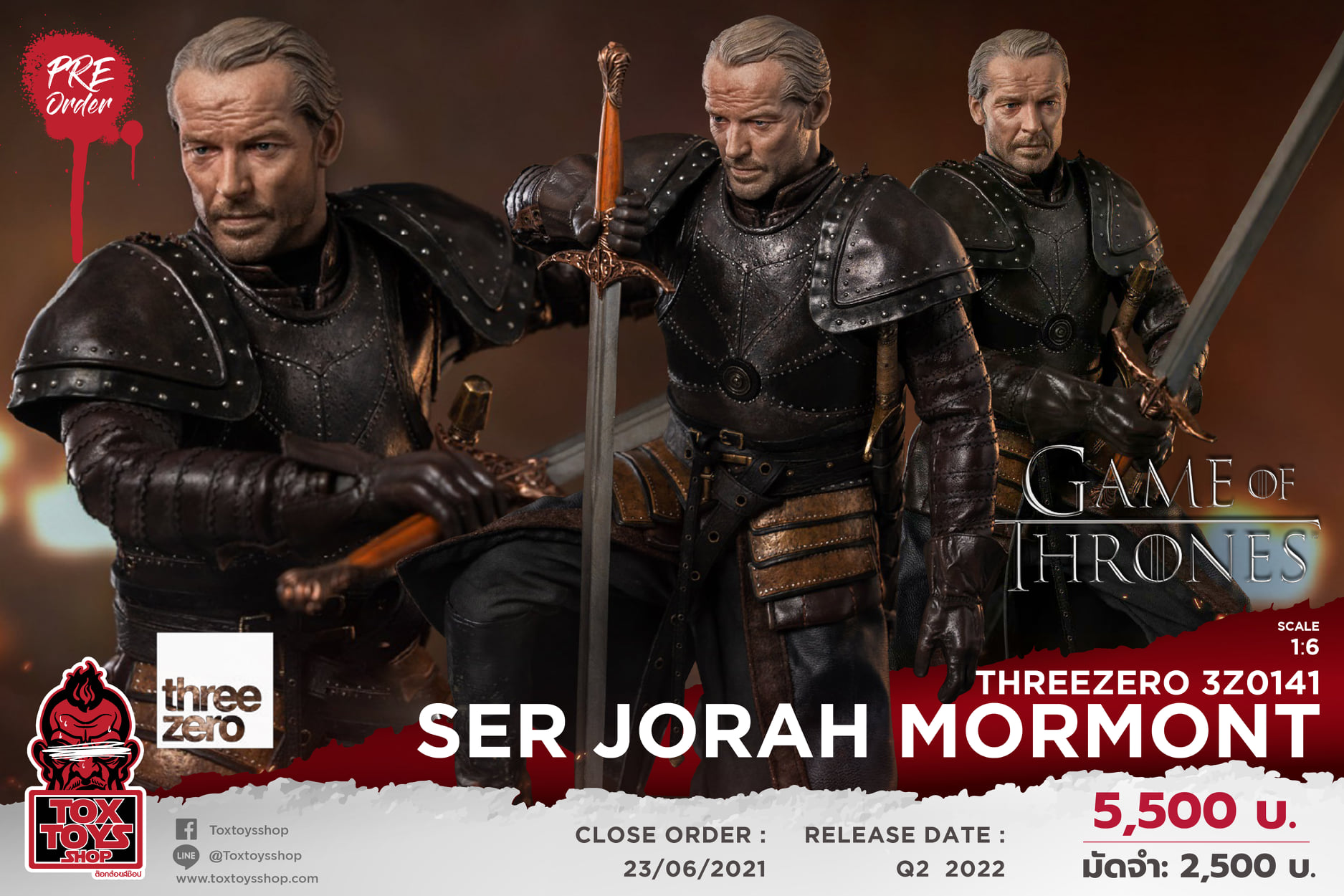 [สั่งจอง]Threezero 3Z0141 1/6 : Ser Jorah Mormont Game of Thrones - Season 8