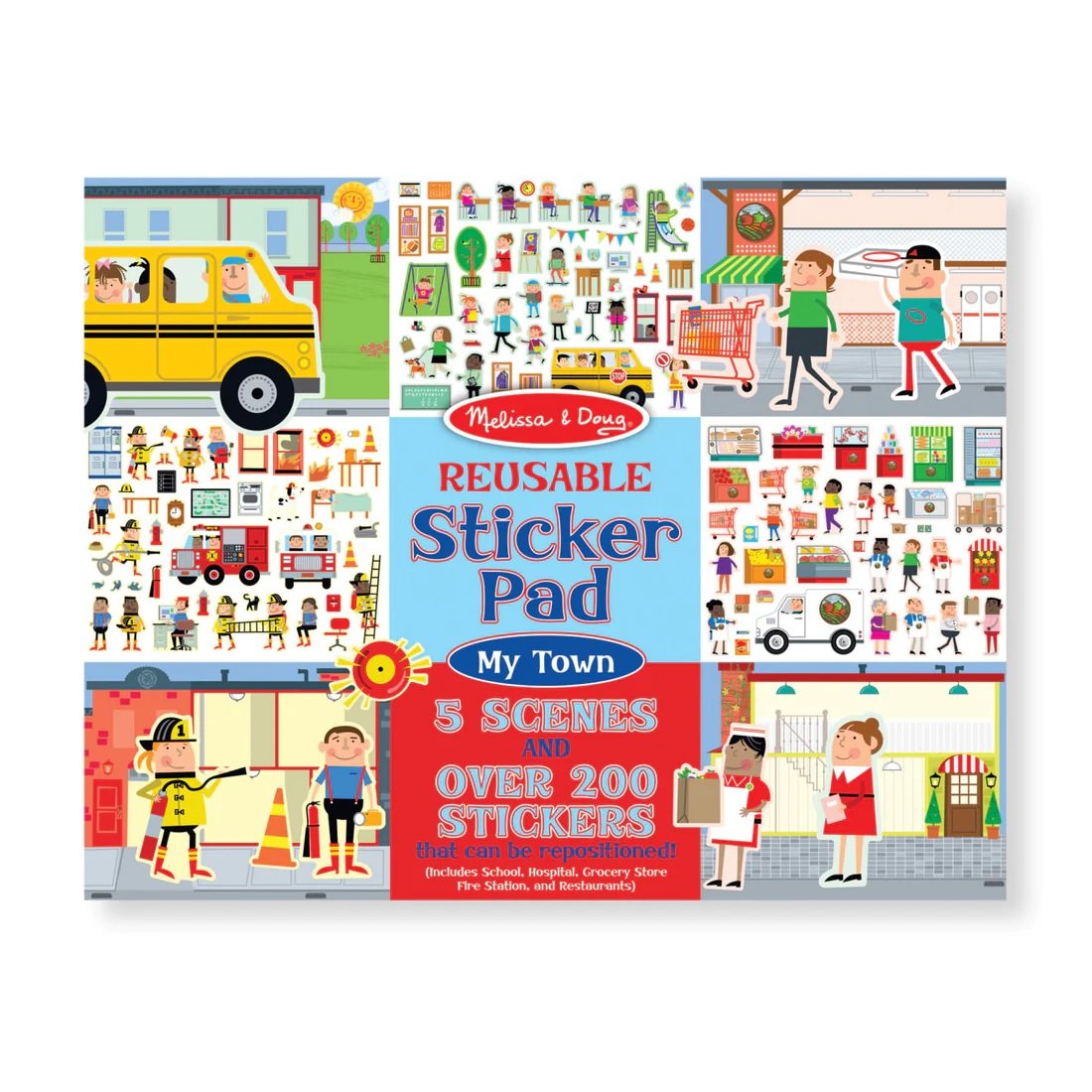 สติกเกอร์รียูสซาเบิลรุ่นเมือง Melissa & Doug Reusable Sticker Pad My Town 200 Pcs