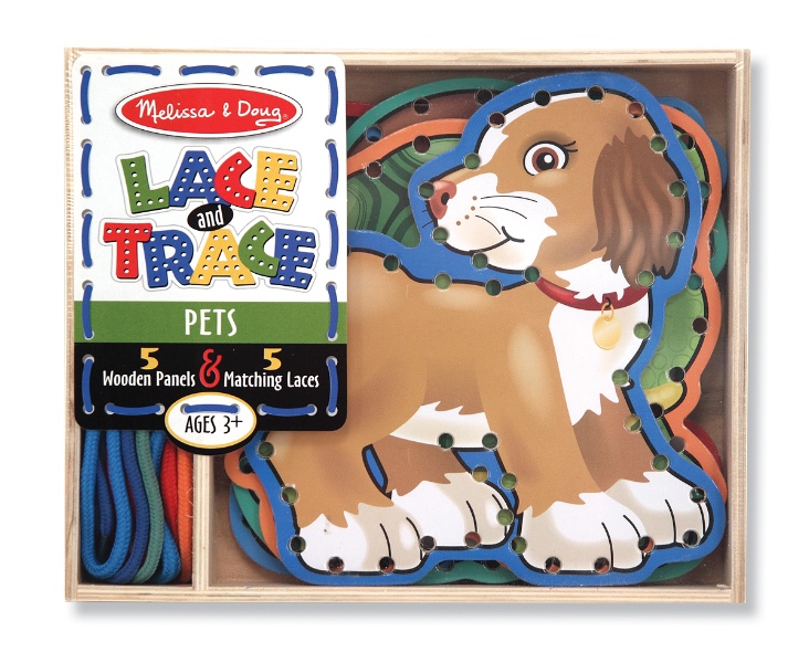 ชุดฝึกร้อยเชือกรูปสัตว์ ฝึกการบังคับมือ เรียนรู้สี และส่งเสริมสมาธิ Lace and Trace - Pet Melissa&Doug, ของเล่นเสริมพัฒนาการ, ของเล่น