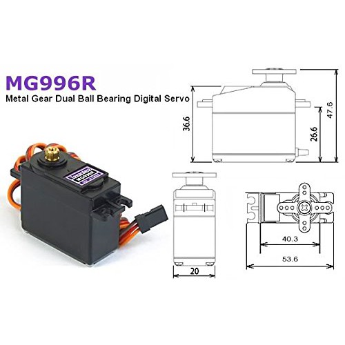 เซอร์โว 0-180 องศา MG996R Servo Robot รุ่นอัพเกรดจาก MG995 (เฟืองโลหะล้วน)