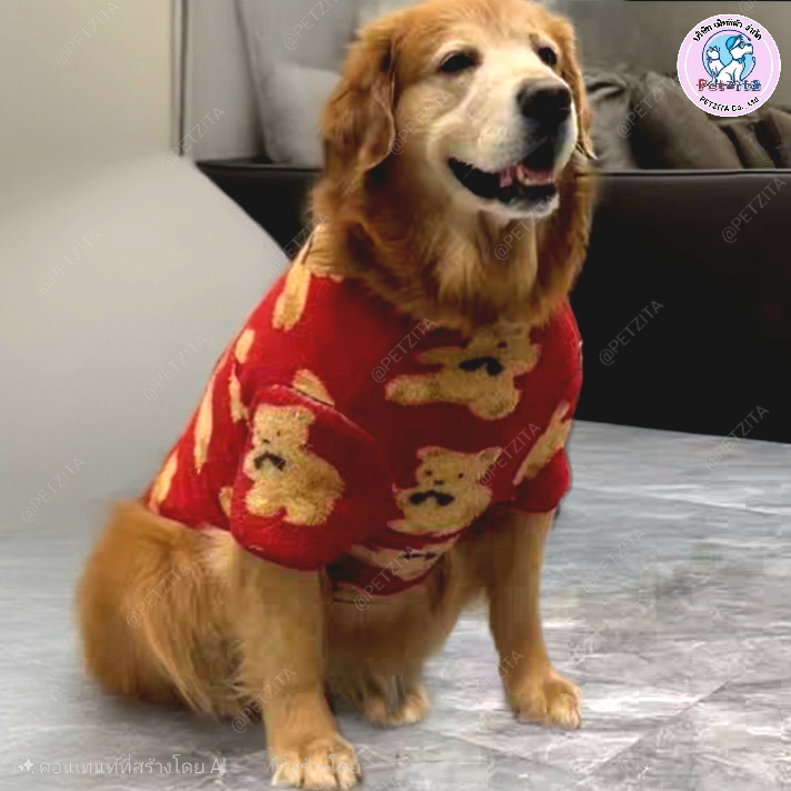 🇹🇭พร้อมส่ง🇹🇭 🐶🐕 เสื้อผ้าสำลีขนปุยนุ่มนิ่ม สำหรับ สุนัขพันธุ์กลาง ถึง หมาใหญ่