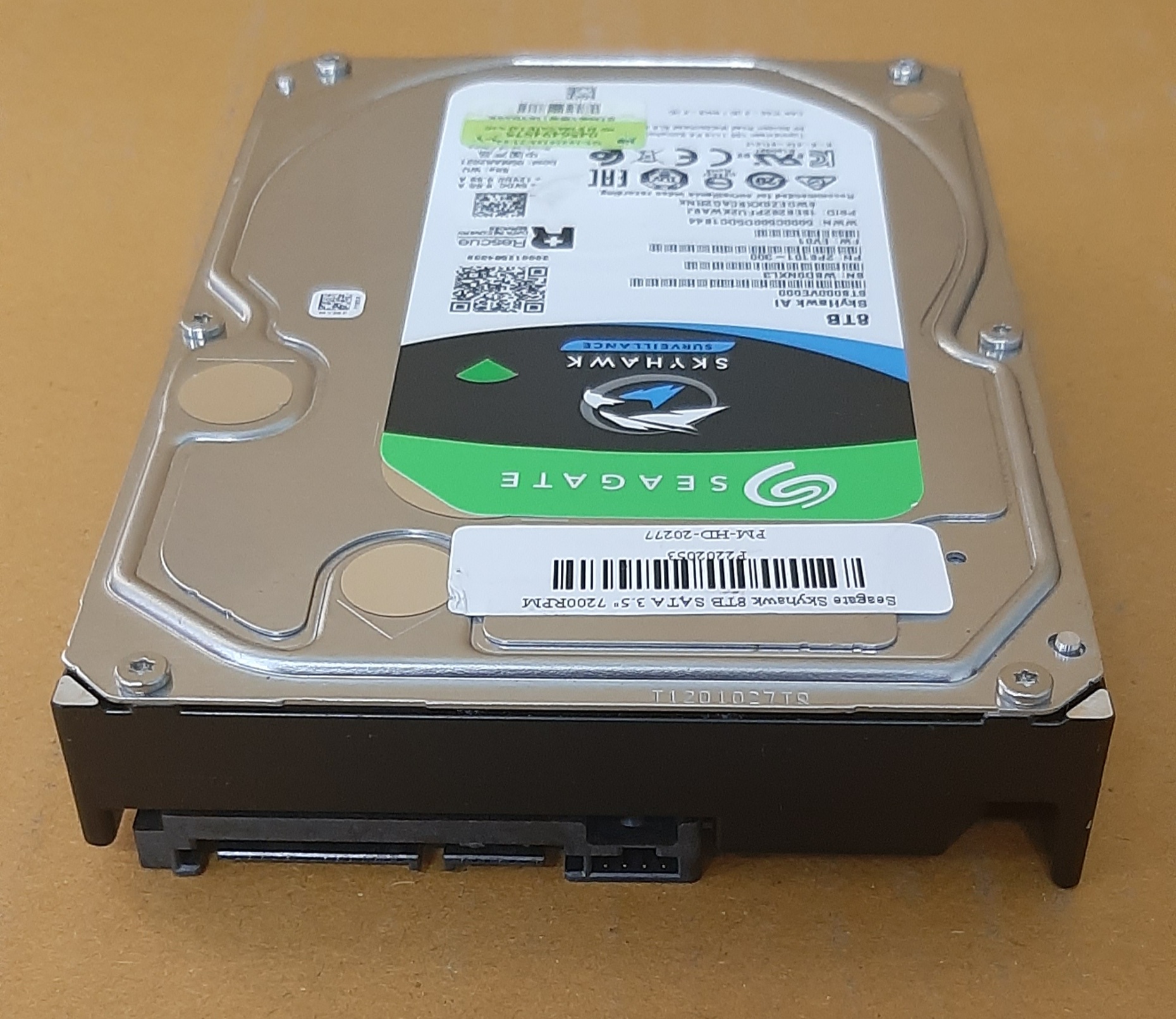 ฮาร์ดดิสก์ มือสอง ประกันร้าน 1 เดือน Seagate Skyhawk 8TB SATA 3.5" 7200RPM