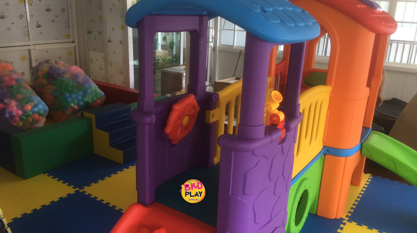 บ้านน้อย2ชั้นหลากสี บ้านสไลเดอร์ สไลเดอร์พร้อมปีนป่าย บ้านสไลเดอร์ของเล่น บ้านน้อยสองชั้น สไลเดอร์บ้าน,กระดานลื่น , เครื่องเล่นสนามในร่ม กลางแจ้ง kidszone พร้อมส่ง