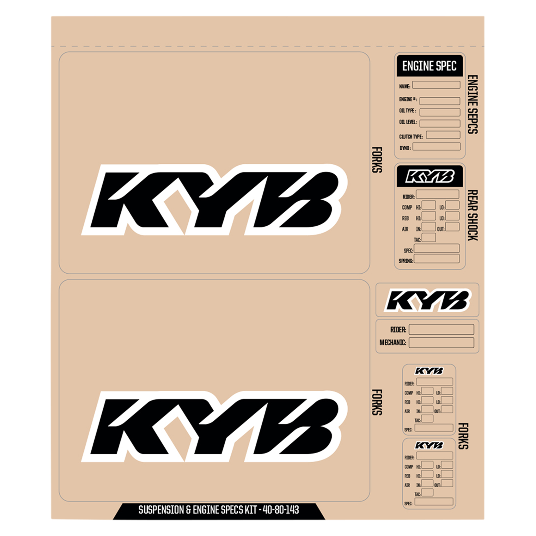 สติ๊กเกอร์ D’COR VISUALS DCOR KYB DECAL KIT - BLACK