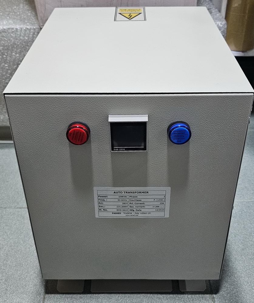 หม้อแปลง 3เฟส power meter in400,380VAC /out220,200vac +G +N ตู้พร้อมอุปกรณ์- terminal - ทองแดง -poly- lamp ledหรือเลือก volt.meter