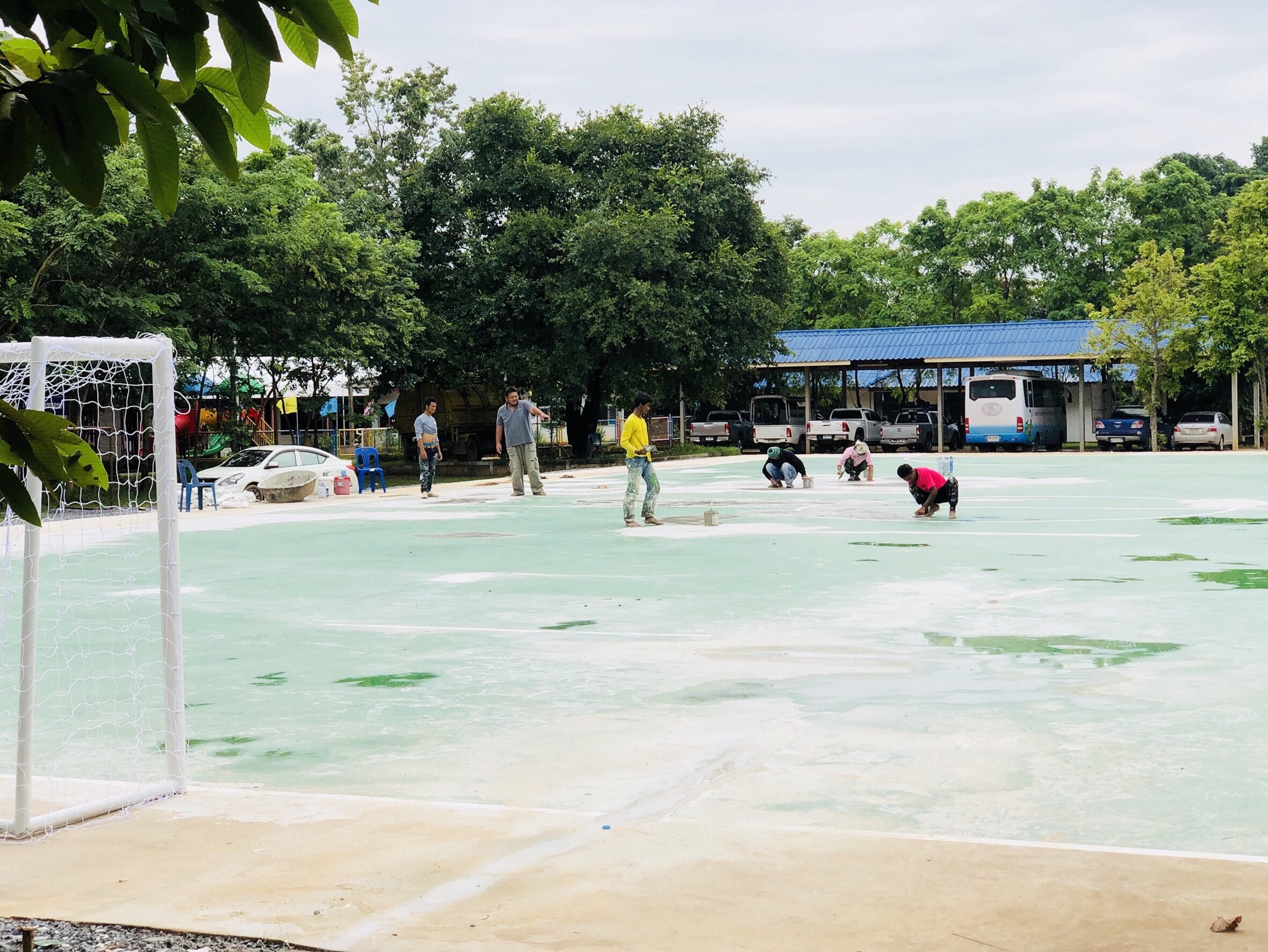 งานสร้างสนามฟุตซอล อบต.หนองบัว จ.มหาสารคาม