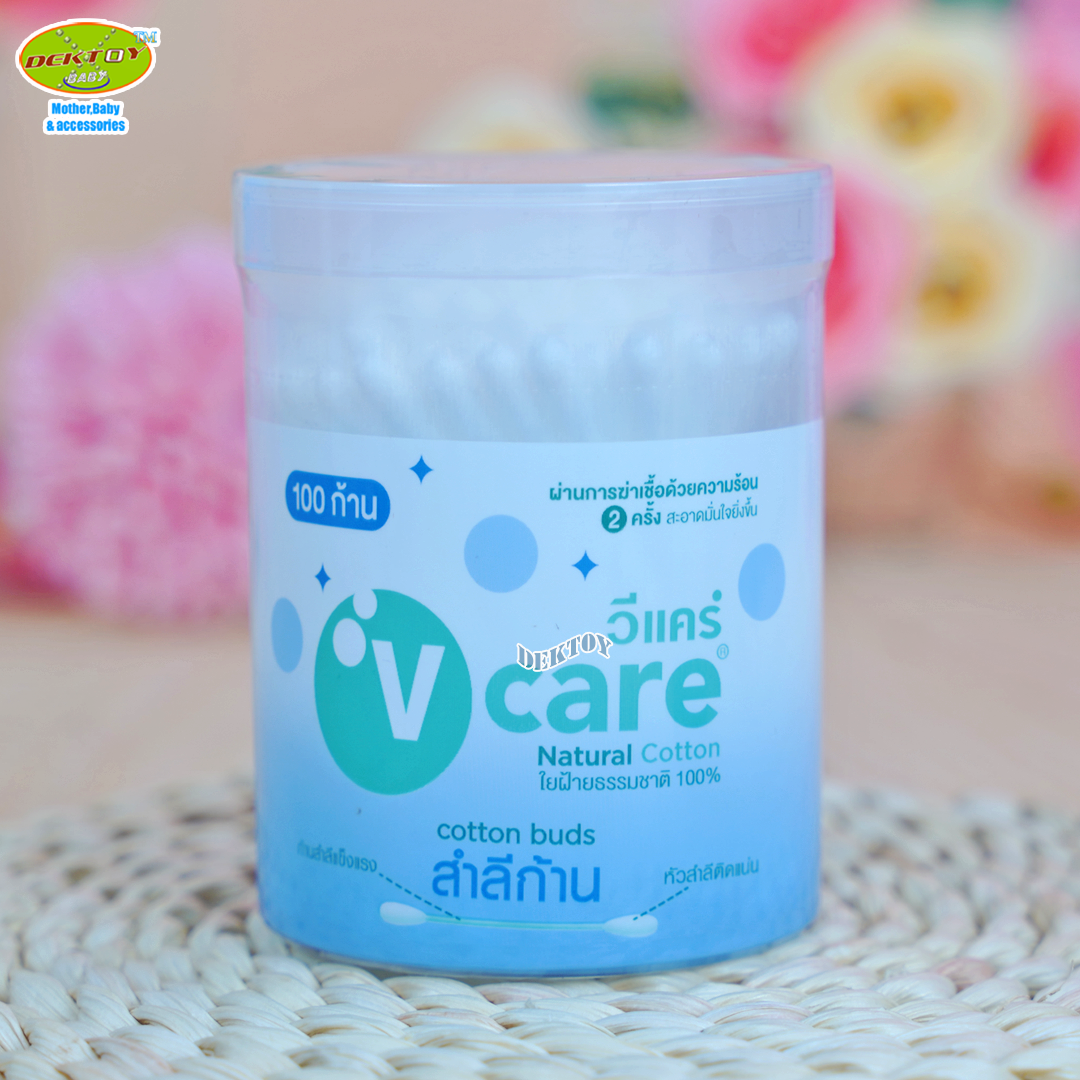 V care วีแคร์ สำลีก้านมาตฐาน 100 ก้าน กระปุก