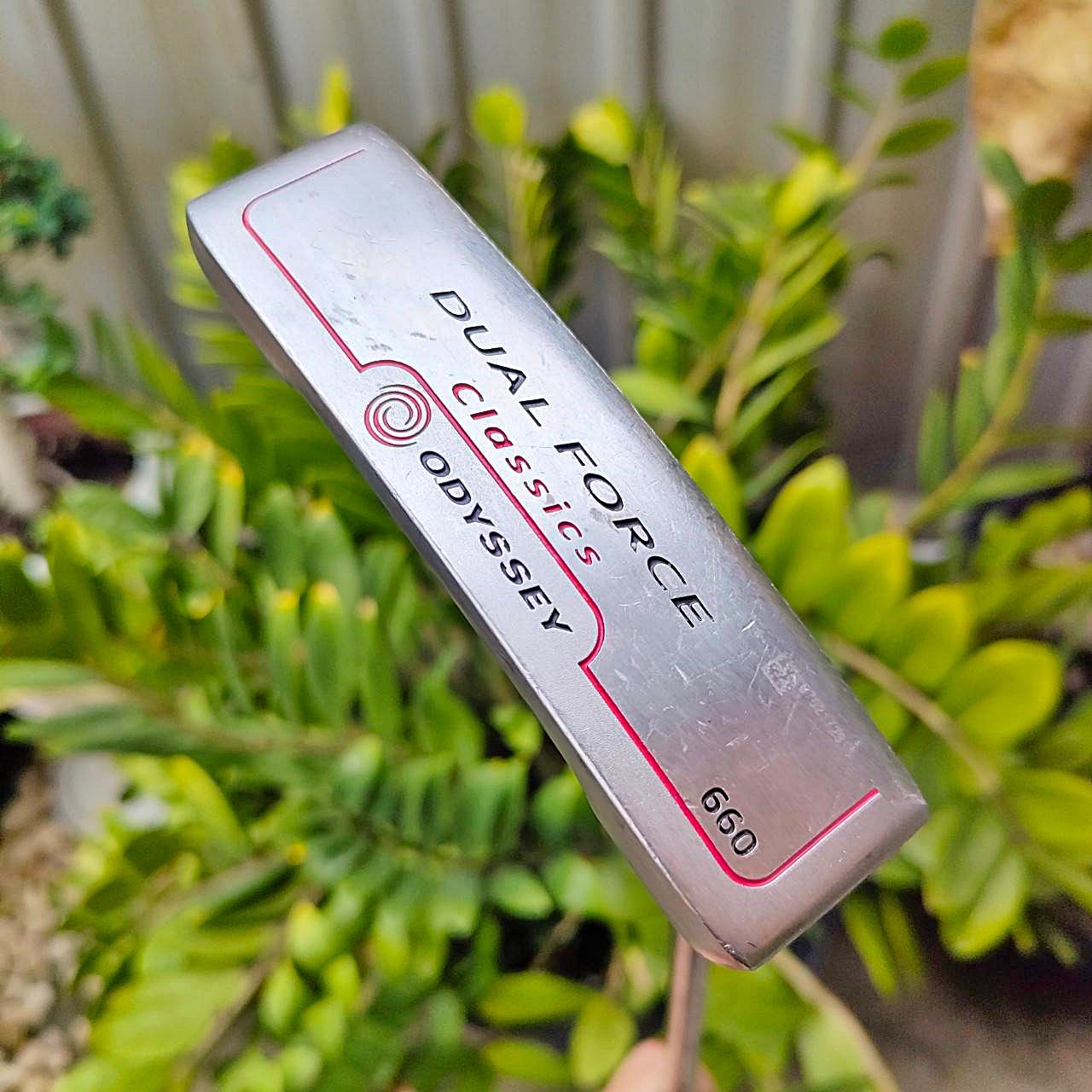 PUTTER ODYSSEY DUAL FORCE CLASSICS 660 ความยาว 34 นิ้ว รุ่นหน้าดำ ทั้งนุ่มและเกาะไลน์มากๆ พัตต์เล็ง ทรง STUDIO เล็งง่าย ของดีน่าใช้มาก ไม้กอล์ฟมือสอง ของแท้ BY NakaraLuxurious