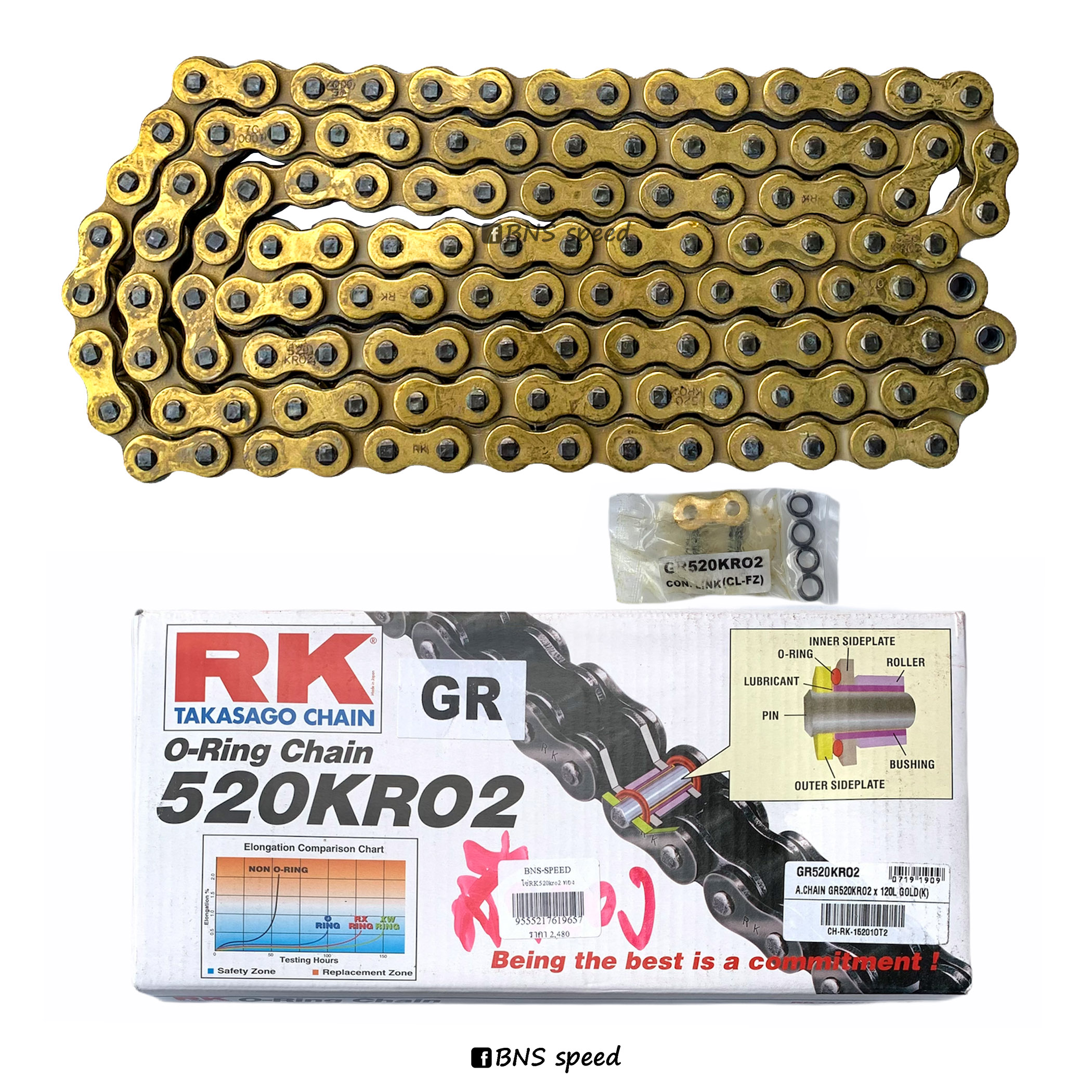 โซ่ RK 520KRO2 O-Ring สีทอง