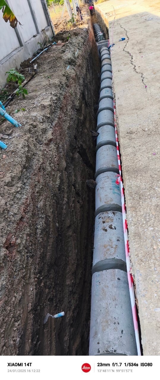 งานวางระบบท่อระบายน้ำ เทศบาลตำบลเบิกไพร อ.บ้านโป่ง