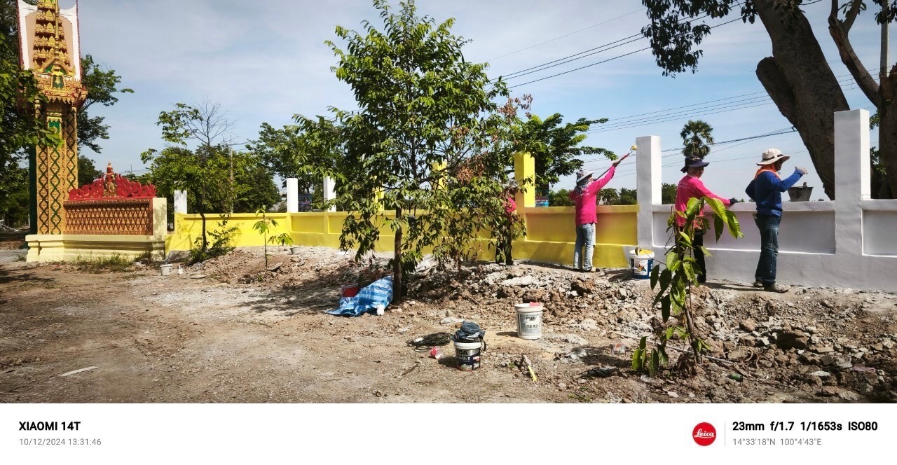 สร้างกำแพงวัดดงกะเชา จ.สุพรรณบุรี