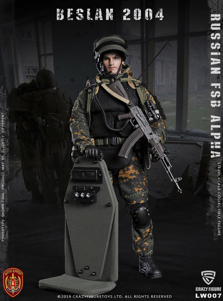 [สั่งจอง] Crazy Figure LW007 1/12 Russian Alpha Special Forces Heavy Shield