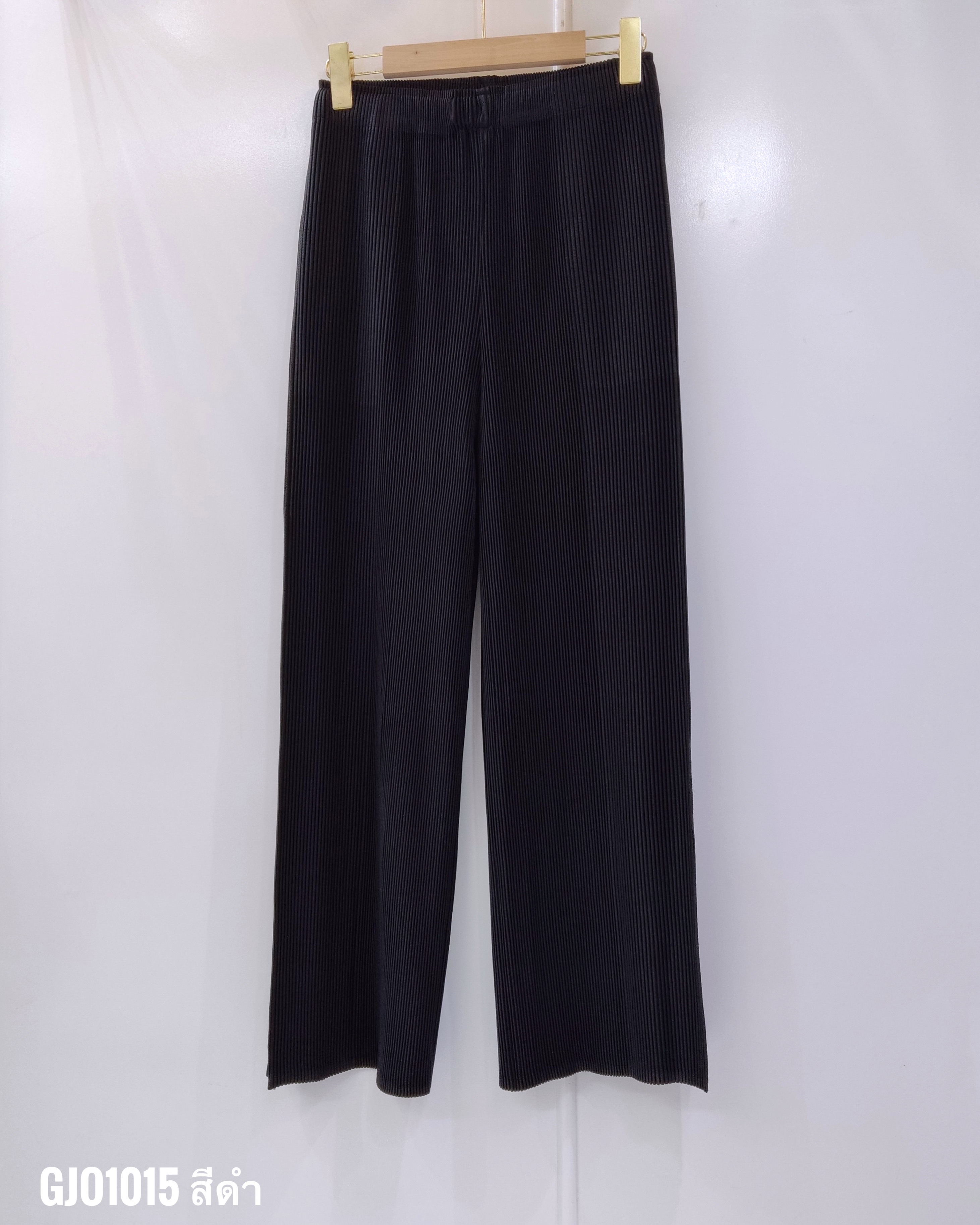 ยาว 37.5 นิ้ว 2MUAY รุ่น GJO1015 กางเกงอัดพลีท THICK DOUBLE LAYER STRAIGHT PLEAT PANTS 10 สี FREE SIZE