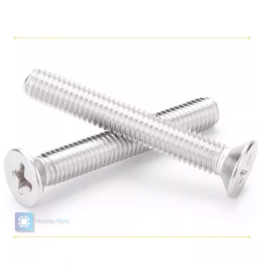 [ 5 ชิ้น ] สกรูหัวจม สแตนเลส M2/M2.5 หัวแฉก 304 stainless steel countersunk phillip head screw
