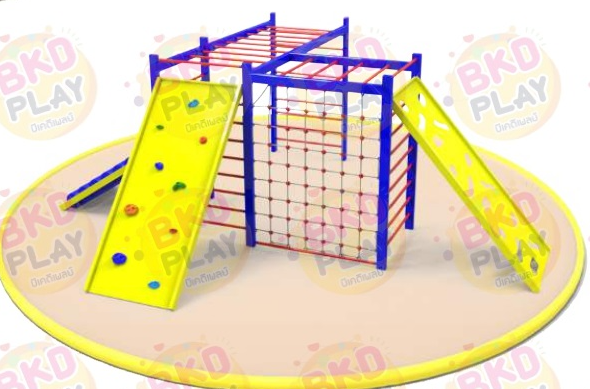 เครื่องเล่นสนามเหล็ก ชุดปีนป่ายหรรษา รุ่น BKD-EDC-135 ของเล่นสนาม ครุภัณฑ์สนามเด็กเล่น, สพฐ,โครงการโรงเรียนประชารัฐ เครื่องเล่นสนามกลางแจ้ง-ในร่ม โรงงานผลิตในไทย