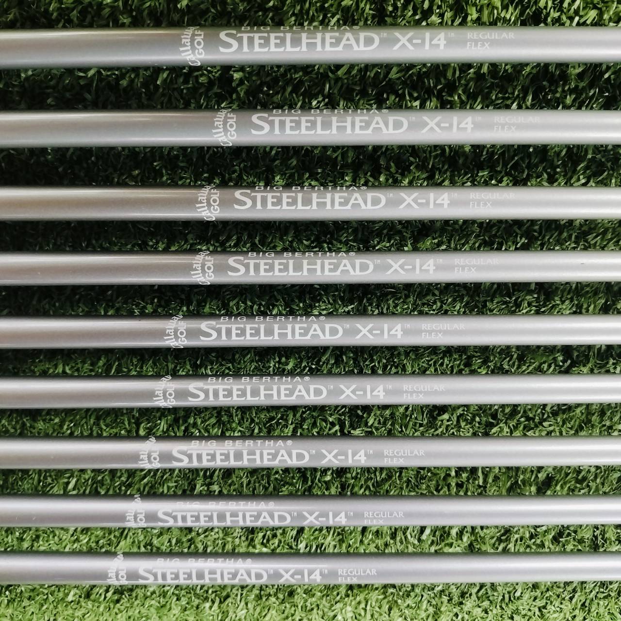 ชุดเหล็ก CALLAWAY STEELHEAD X-14 มีเหล็ก 3-9 เเละ PW SW สุดยอดก้านเจาะทะลุผ่าแฉก ก้าน CALLAWAY BIG BERTHA STEELHEAD X-14 FLEX R เป็นรุ่นที่ทำมาได้ดี และยอดนิยมมากๆ ไม้กอล์ฟพรีเมี่ยมมือสอง ของแท้ By NakaraLuxurious