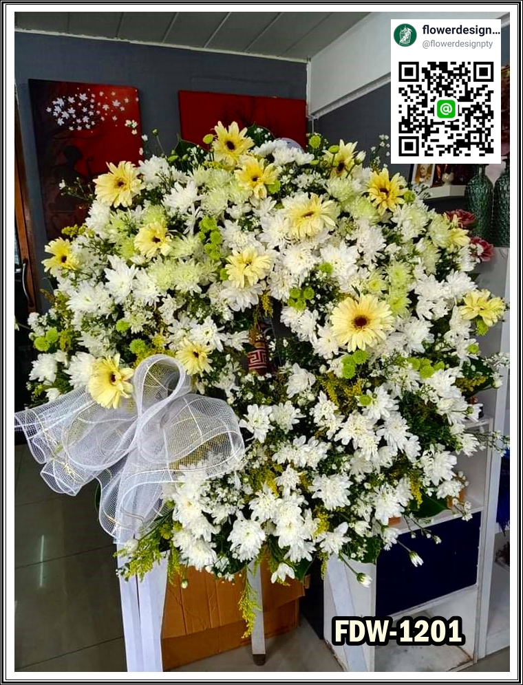 FDW-1201 พวงหรีดดอกไม้สด