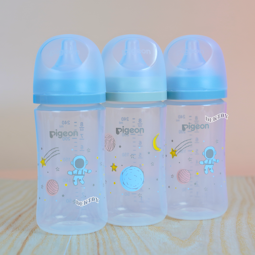 Pigeon พีเจ้น ขวดนมพีเจ้น PPคอกว้าง สีขาวขุ่น รุ่น GALAXY 8ออนซ์ แพค3ขวด