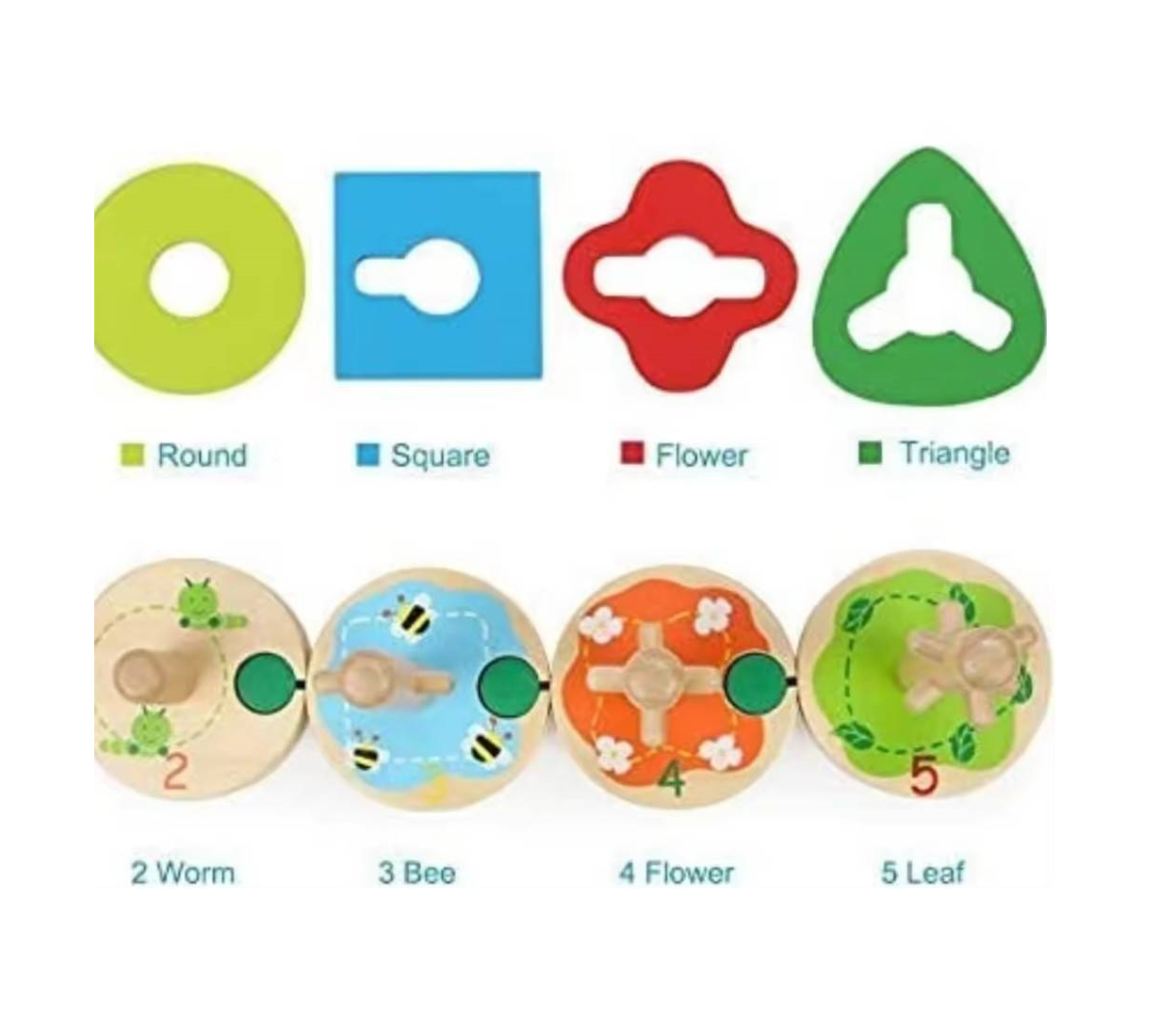 บล็อกต่อเจดีย์หนอน 4 หอ,ของเล่น,ของเล่นไม้,ใส่หลัก,รูปทรง,ของเล่นเสริมทักษะการเรียนรู้, ของเล่นเสริมพัฒนาการเด็กอนุบาล, สื่อการสอนปฐมวัย, พร้อมส่ง