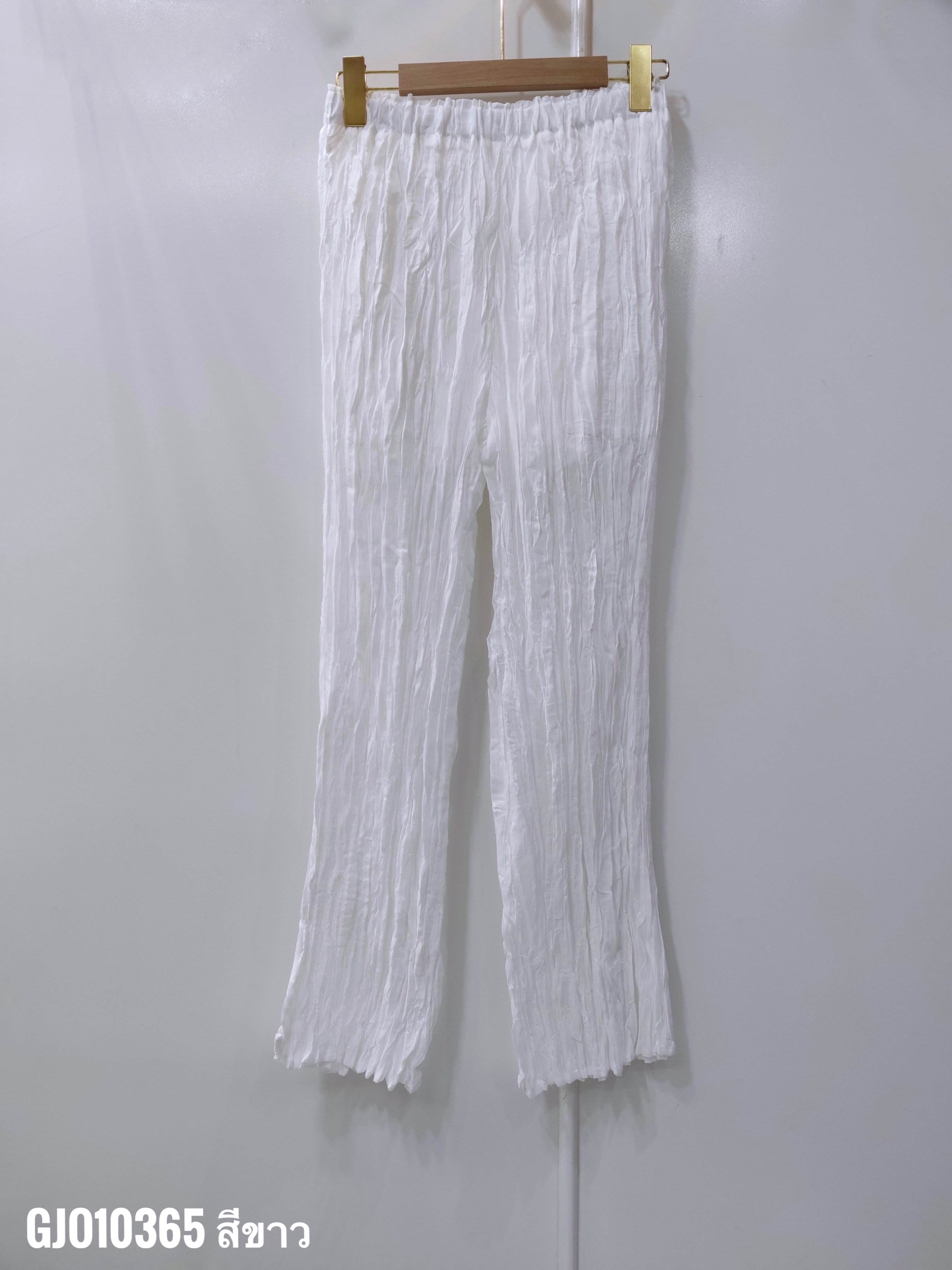 ยาว 37นิ้ว!! 2MUAY รุ่น GJO10365 กางเกงอัดพลีท STRAIGHT LEG CRINKLE PLEATED PANTS 4 สี FREE SIZE