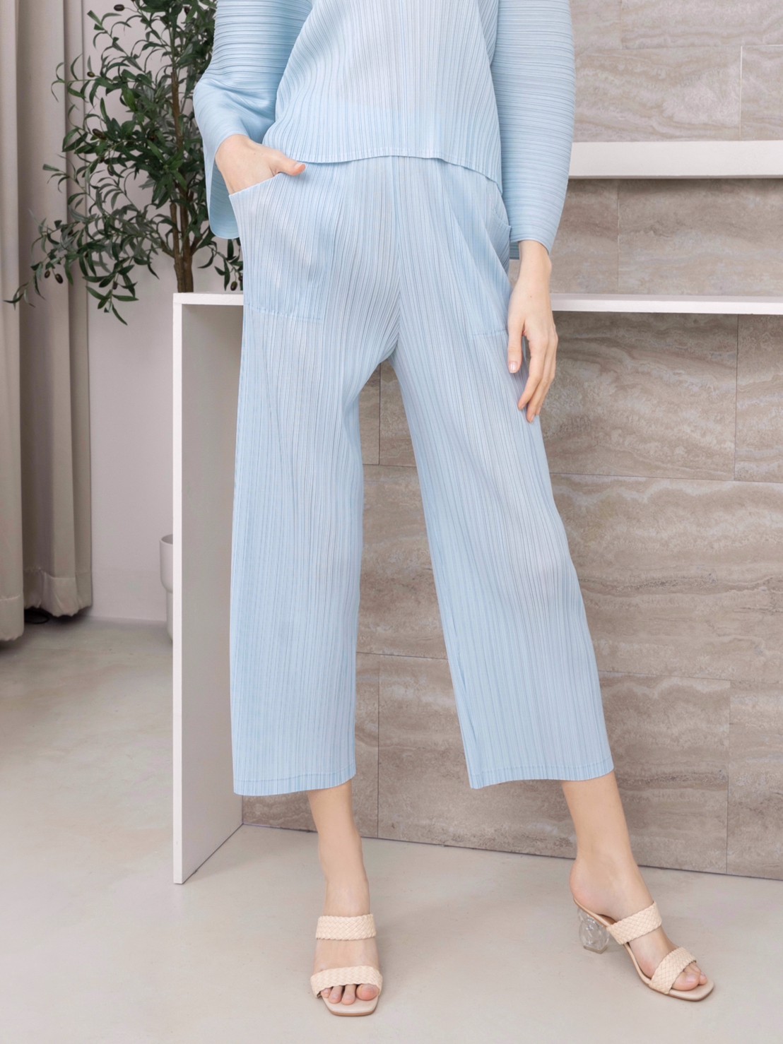 ยาว 35นิ้ว!! 2MUAY BASIC รุ่น GJO7171 กางผู้หญิง กางเกงพลีทคุณภาพ STRAIGHT PLEATED PANTS 16สี FREE SIZE