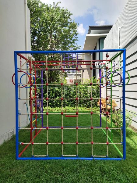 ลูกเต๋าปีนป่าย ชุดรวมปีนป่ายสี่เหลี่ยมA2 ปีนป่ายเชือก พร้อมบาร์โหน บาร์ไต่ ชิงช้า เครื่องเล่นสนามเหล็ก เครื่องเล่นสนามกลางแจ้ง OutdoorPlayground