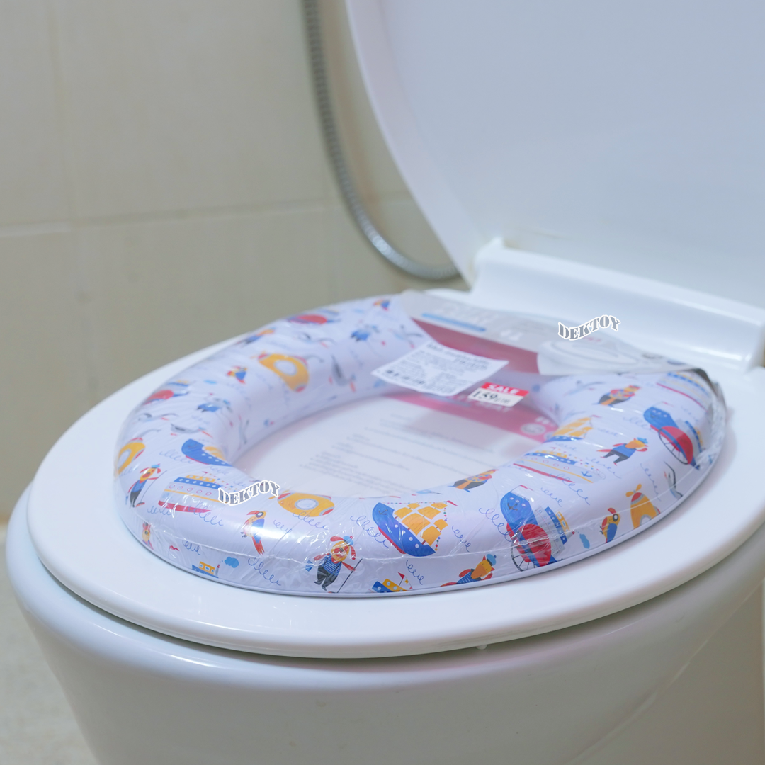 Fin ฝารองชักโครกเด็ก PR1018A-F วัสดุ PP เบาะนิ่ม ใช้งานได้กับชักโครกรุ่นมาตรฐานทุกรุ่น