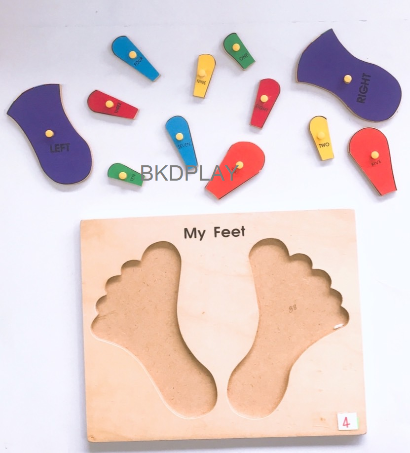 เท้าของฉัน , ของเล่นไม้, ของเล่นเสริมพัฒนาการ, ของเล่นเด็กอนุบาล, สื่อการสอนเด็กอนุบาล วัสดุและสี ปลอดภัยต่อเด็ก มีมาตรฐาน มอก. ตามที่ สพฐ. กำหนด