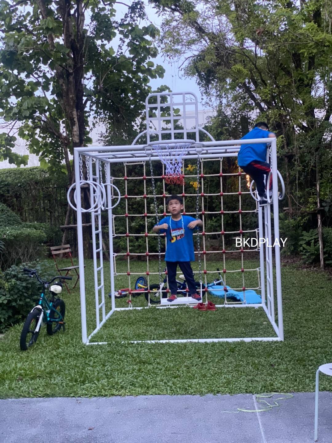 ลูกเต๋าปีนป่าย ชุดรวมปีนป่ายสี่เหลี่ยมA2 ปีนป่ายเชือก พร้อมบาร์โหน บาร์ไต่ ชิงช้า เครื่องเล่นสนามเหล็ก เครื่องเล่นสนามกลางแจ้ง OutdoorPlayground