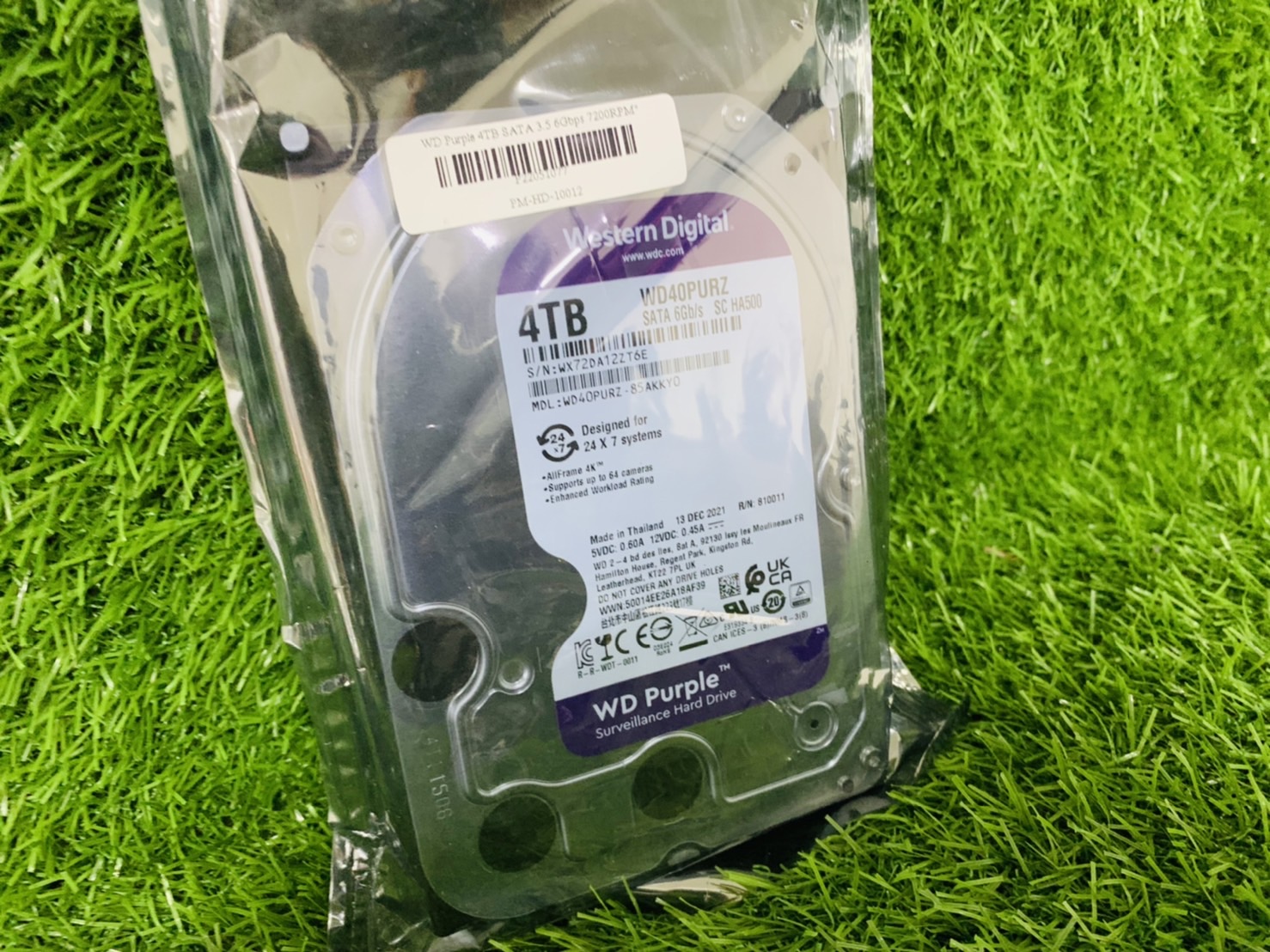 ฮาร์ดดิสก์สำหรับกล้องวงจรปิด WD 4TB Purple 3.5. HDD CCTV ของใหม่