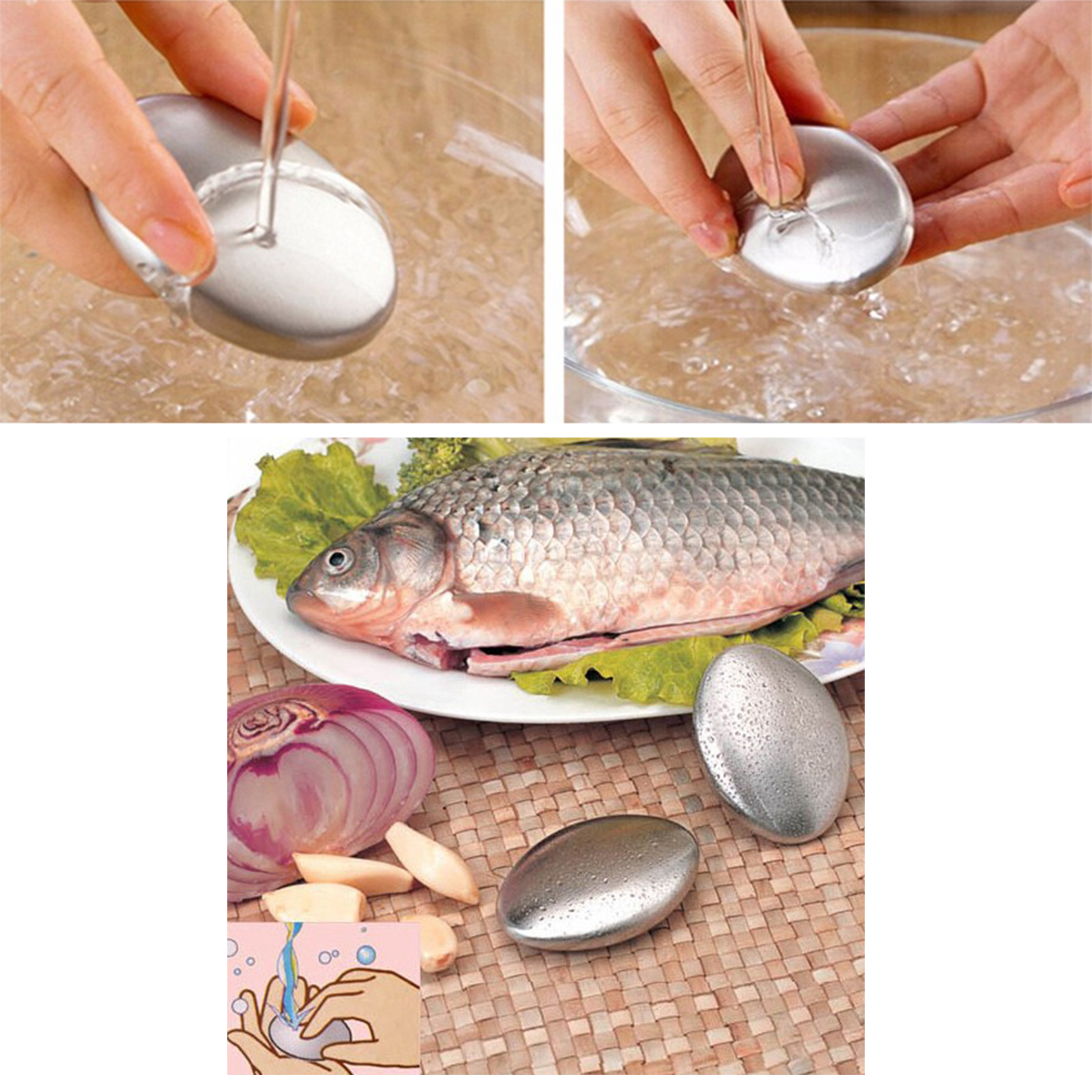 สบู่สแตนเลส นวัตกรรมใหม่ ใช่ไม่มีหมด ช่วยดับกลิ่นคาว ไม่มีสารตกค้าง ไม่มีฟอง ใช้งานง่าย เป็นอีกหนึ่งตัวช่วยในการทำครัว