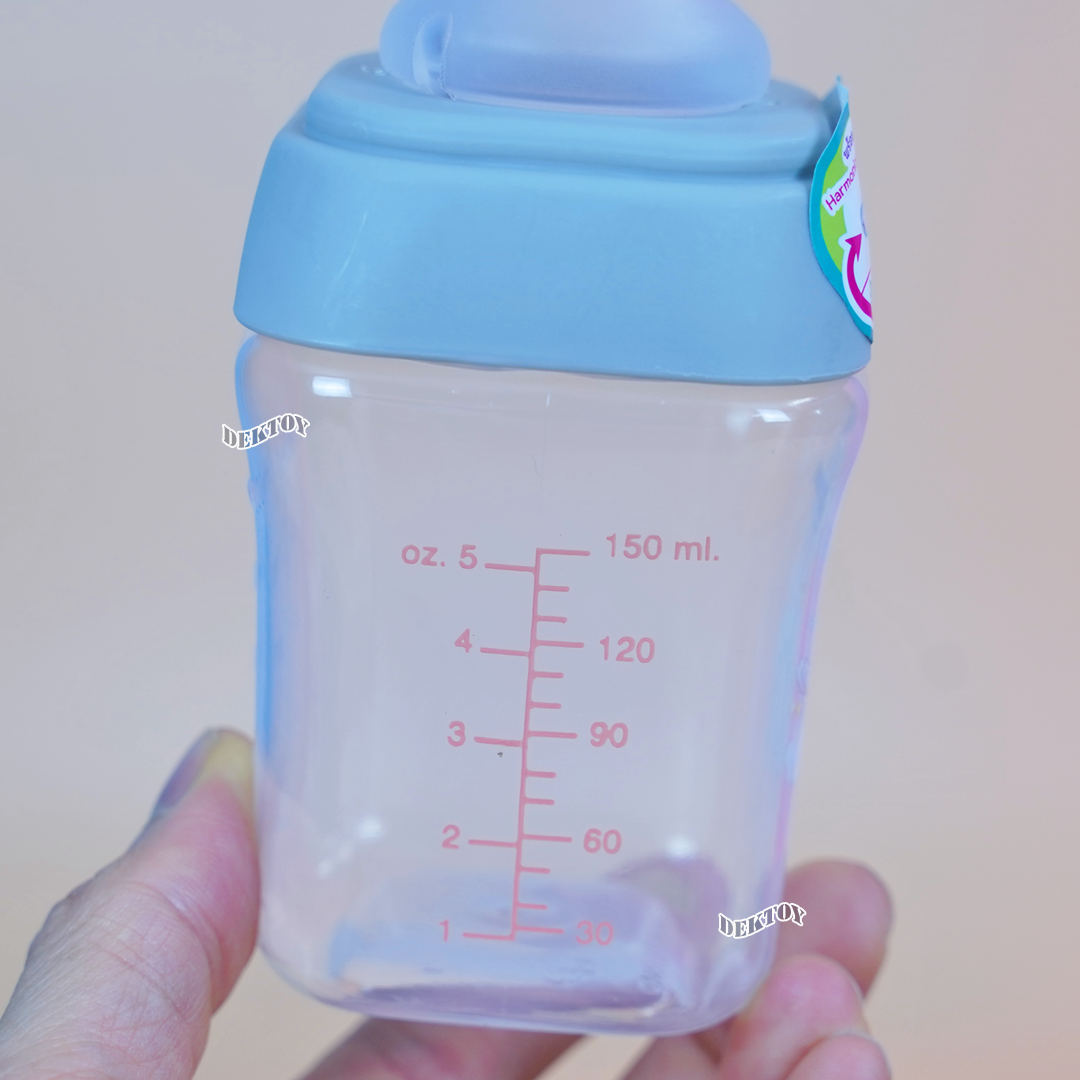 ขวดนมแอทตูน PP คอกว้าง ขนาด 5 และ 9 ออนซ์ มาพร้อมกับจุก หนา นุ่ม ไม่ดูดไม่ไหล