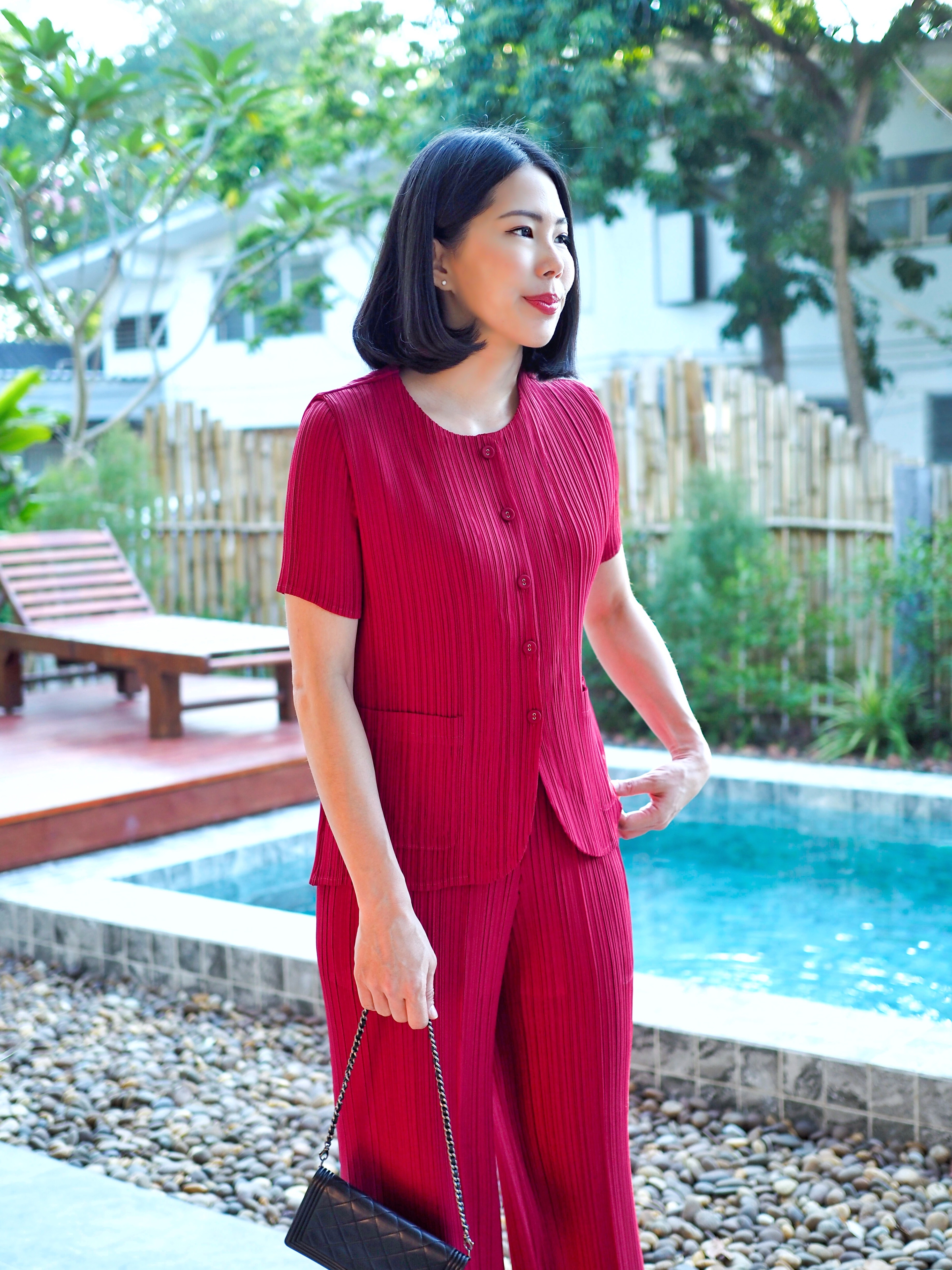 2MUAY รุ่น GJO1392P-9 เสื้อพลีทคุณภาพ SHORT SLEEVE BUTTON FRONT PLEATED TOP 10 สี FREE SIZE