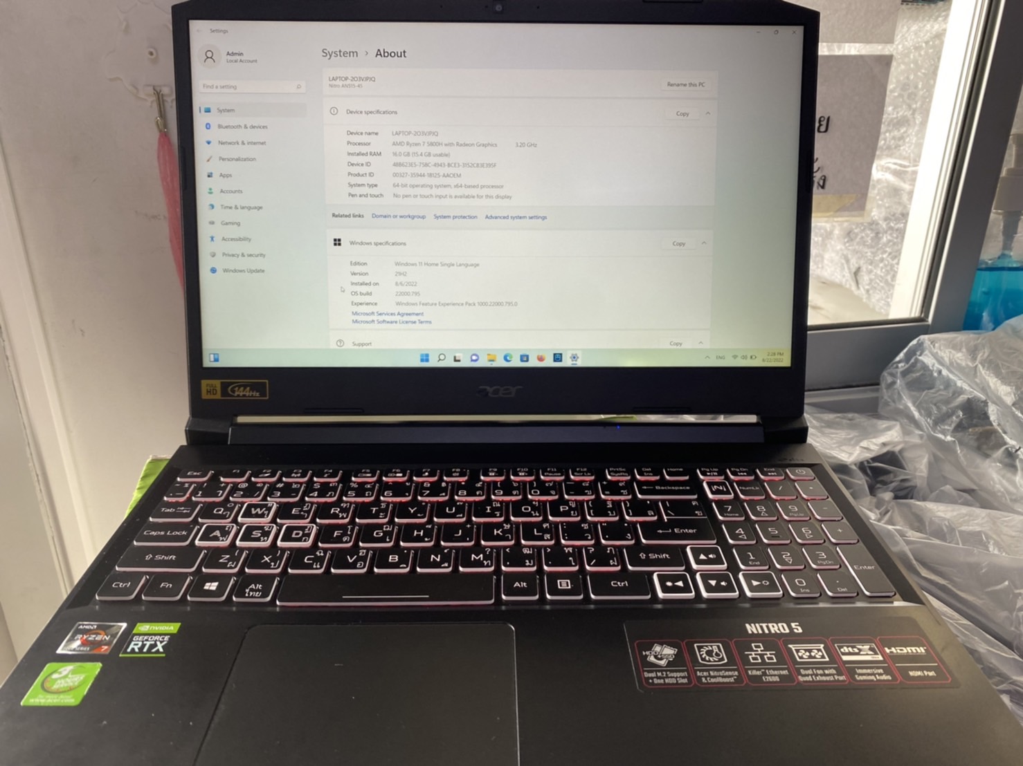 Notebook Acer Nitro 5 AN515-45-R2BC