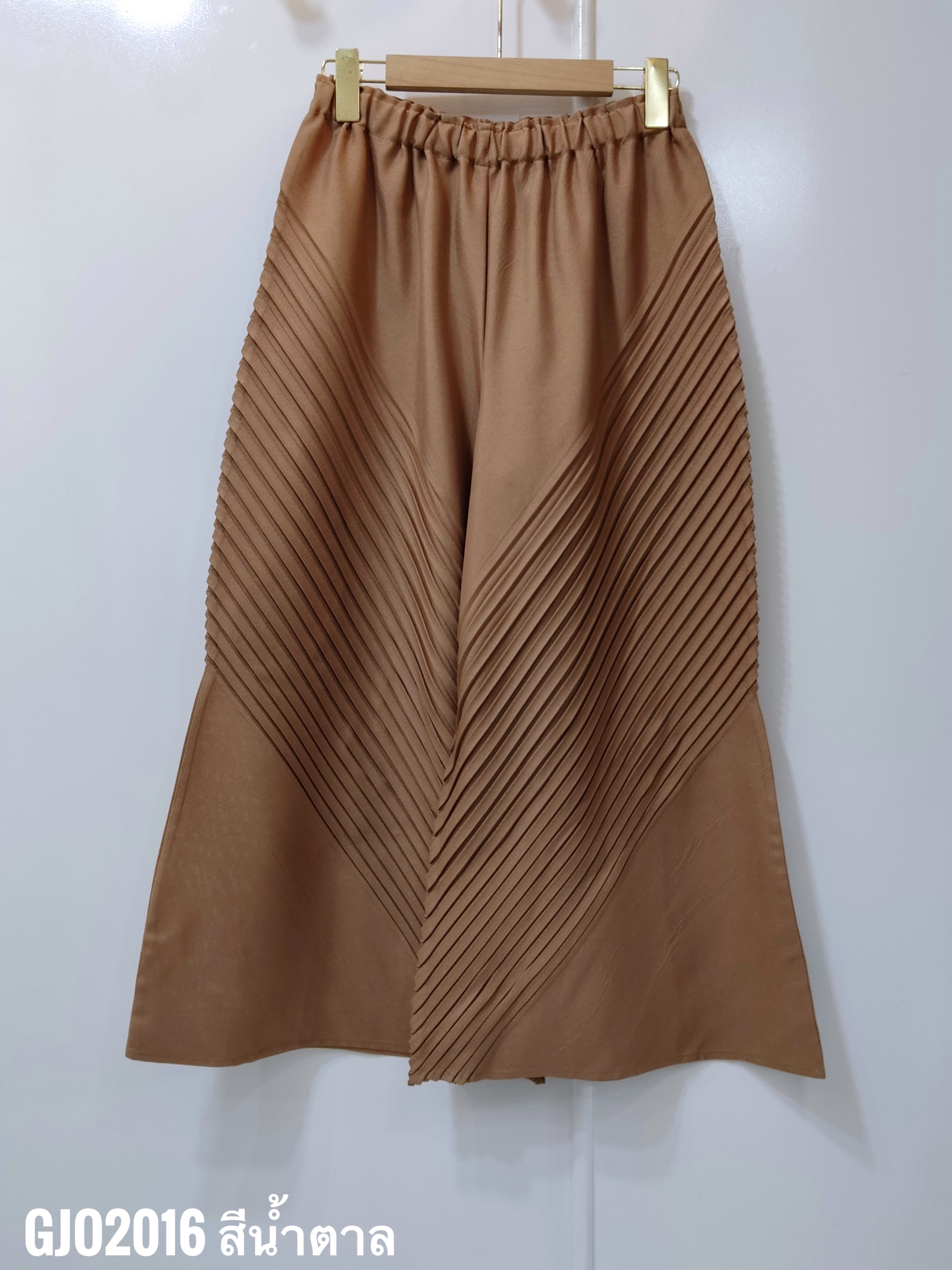 ปรับราคาลง20%!! เอวถึง37สะโพก44ยาว36นิ้ว ผ้าไม่ยืด! 2MUAY รุ่น GJO2016 กางเกงอัดพลีทคุณภาพ CHIC DIAGONAL PLEATED PANTS 7 สี FREE SIZE