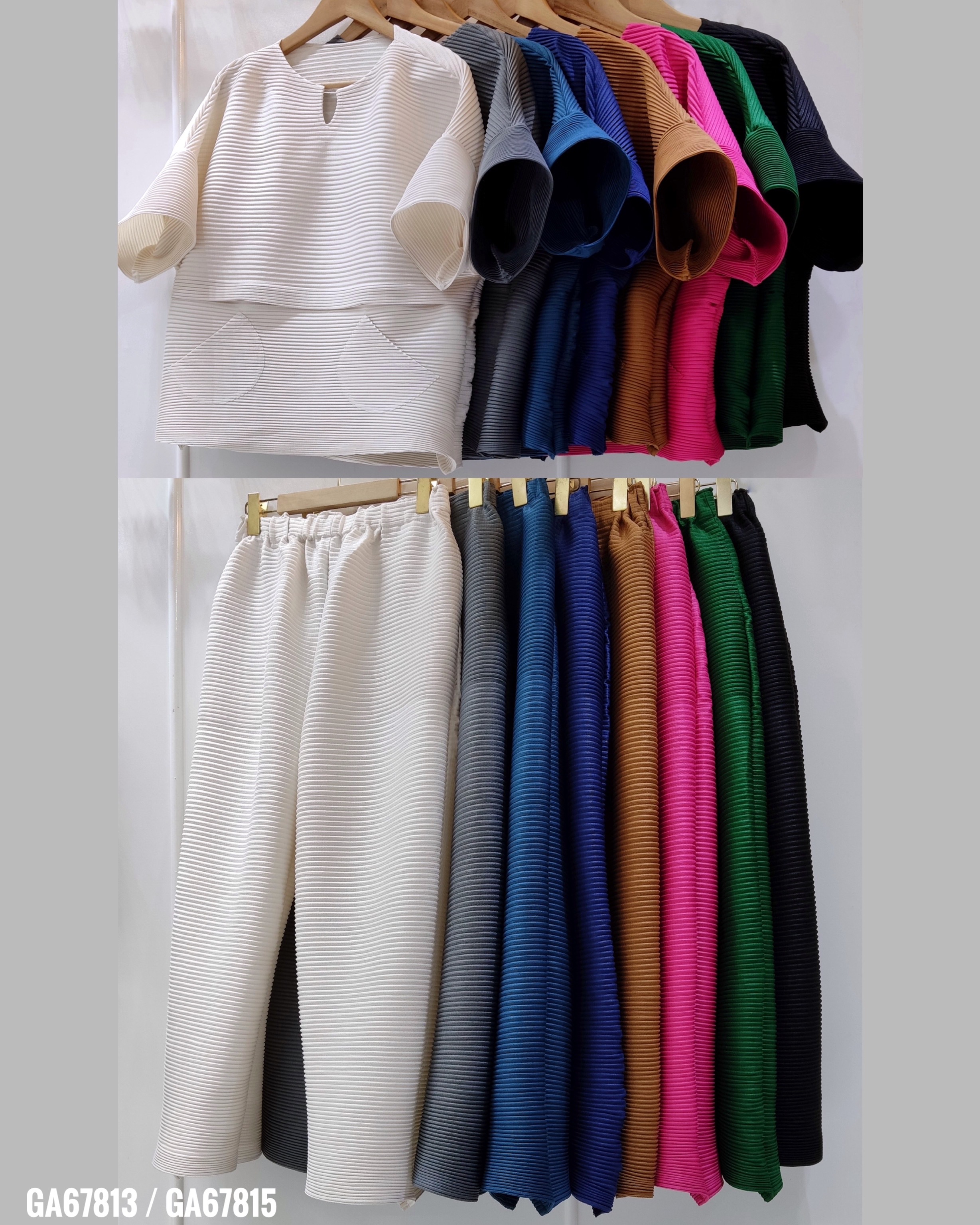 2MUAY รุ่น GA67813 / GA67815 THICK HORIZONTAL PLEATED SET 8 สี FREE SIZE