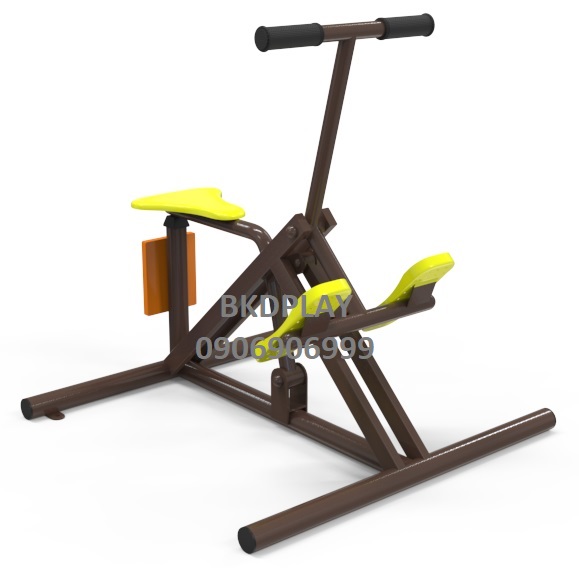 เครื่องออกกำลังกายกลางแจ้งผู้ใหญ่,บริหารแขน-เข่า-ลดหน้าท้อง (แบบม้าโยก) ลานกีฬาอเนกประสงค์ ,สวนสาธารณะ ,เทศบาล ,หมู่บ้าน ,ผลิตในไทย ,สั่งทำตามสีที่ต้องการได้ ขนาด 60 x 100 x120 ซม.