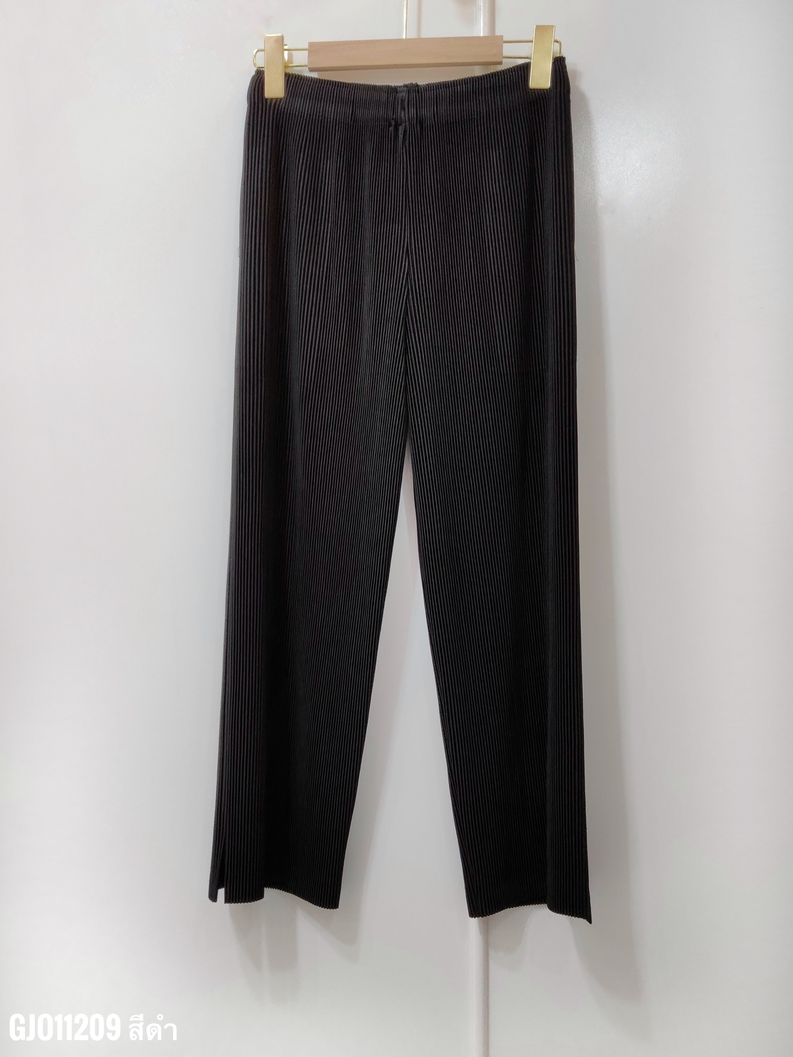 ยาว 33.5นิ้ว 2MUAY รุ่น GJO11209 กางเกงพลีทผ้าหนา THICK STRAIGHT LEG PLEATED PANTS 10 สี FREE SIZE