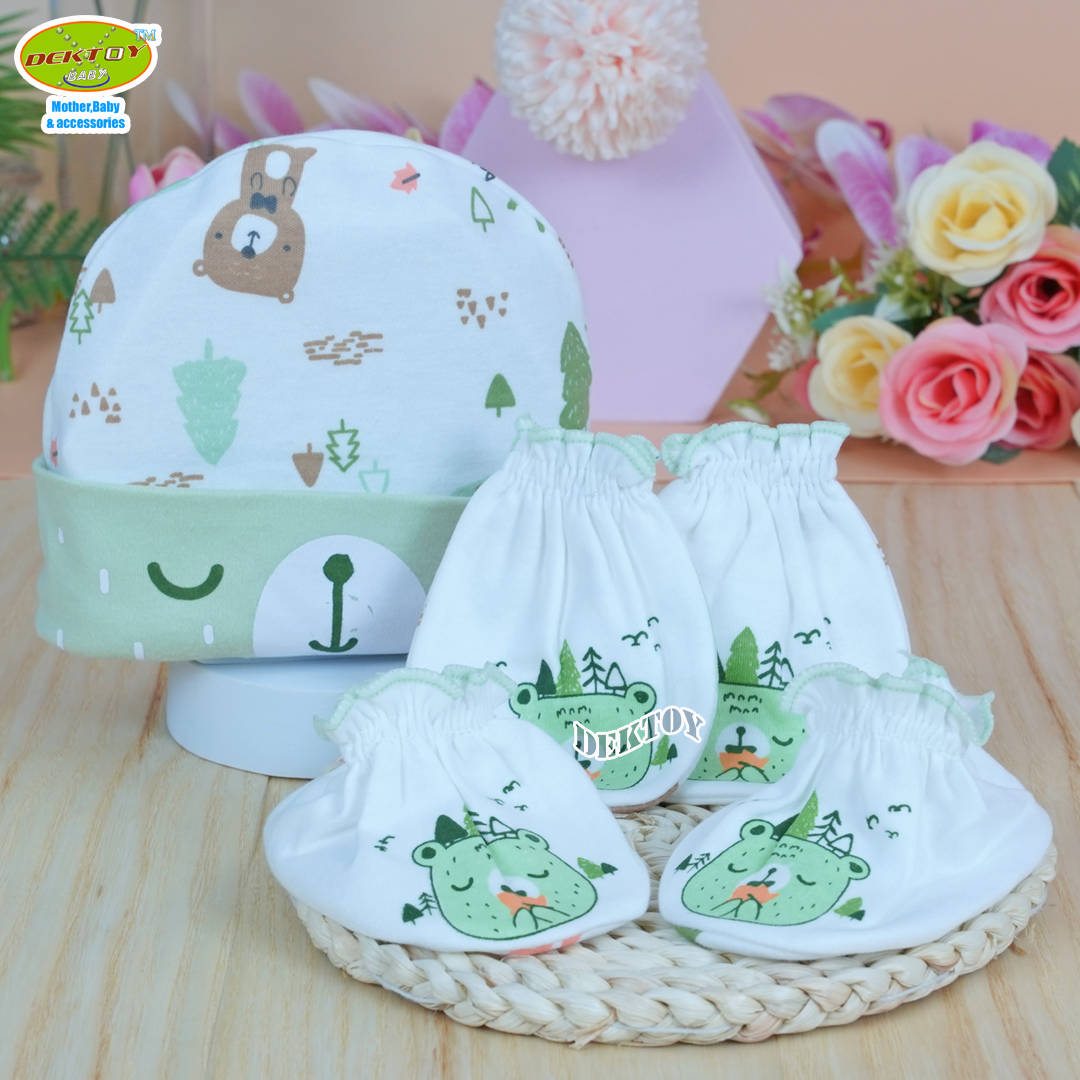 Mami baby ถุงมือ+ถุงเท้า+หมวก เด็กแรกเกิด - 3เดือน