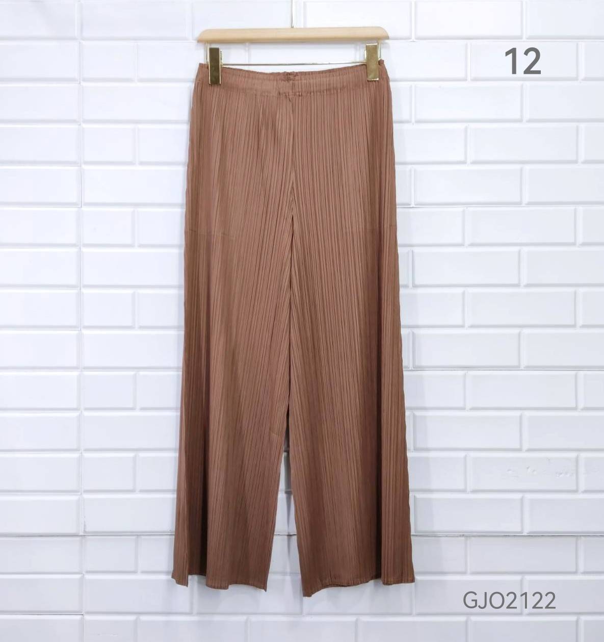 ปรับราคาลง20%!! ยาว 35.5นิ้ว!! 2MUAY รุ่น GJO2122 กางเกงผู้หญิง กางเกงพลีทคุณภาพ 6สี FREE SIZE LOOSE STRAIGHT PLEATED PANTS