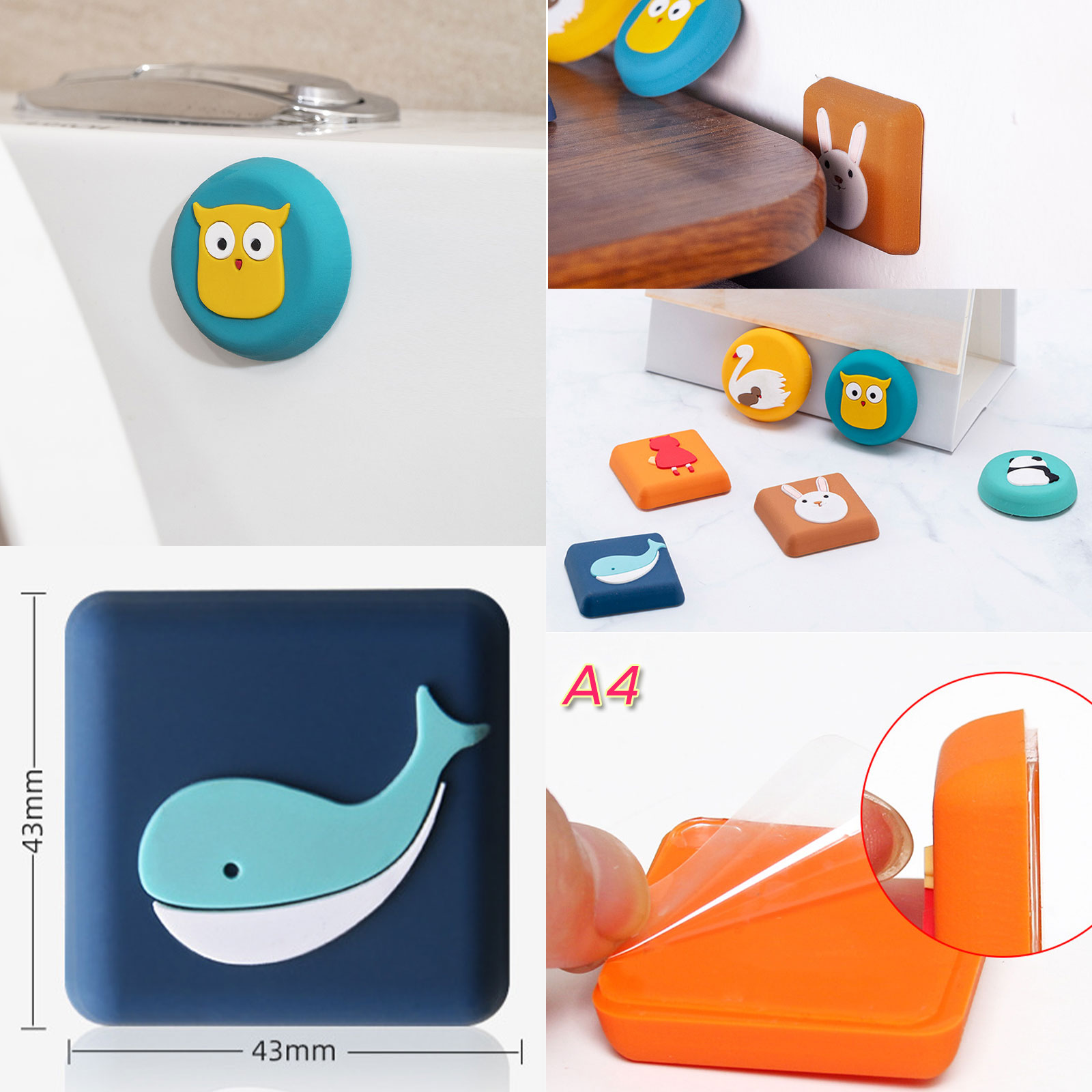 ซิลิโคนกันกระแทก มีหลายลาย กันกระแทกมุมโต๊ะ ขอบโต๊ะ ฝาชักโครกลูกบิดประตู ตัวกันประตูกระแทก ซิลิโคนลายการ์ตูน