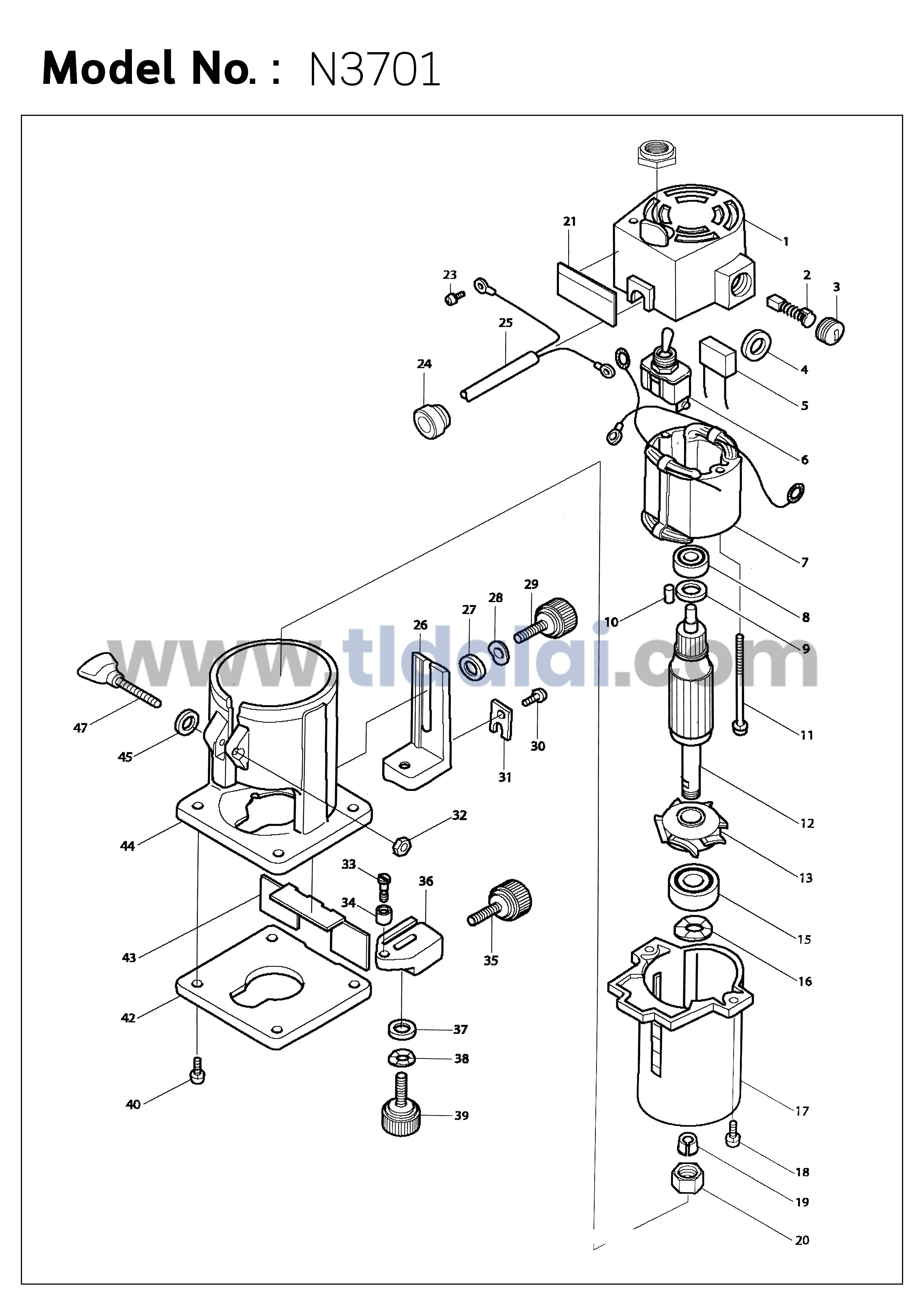 เสื้อพลาสติกใส ทริมเมอร์ เร้าเตอร์ Maktec มาคเทค รุ่น MT370, MT371, MT372 - Makita มากีต้า รุ่น 3701, N3701, N3709 มียางจับกันลื่นถนัดมือ