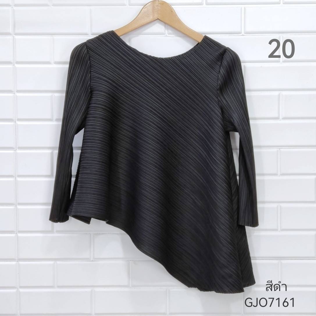 อก 38 นิ้ว 2MUAY รุ่น GJO7161 เสื้อพลีทงานคุณภาพ เสื้อผู้หญิง 13สี FREE SIZE HALF SLEEVE ASYMMETRIC PLEATED TOP