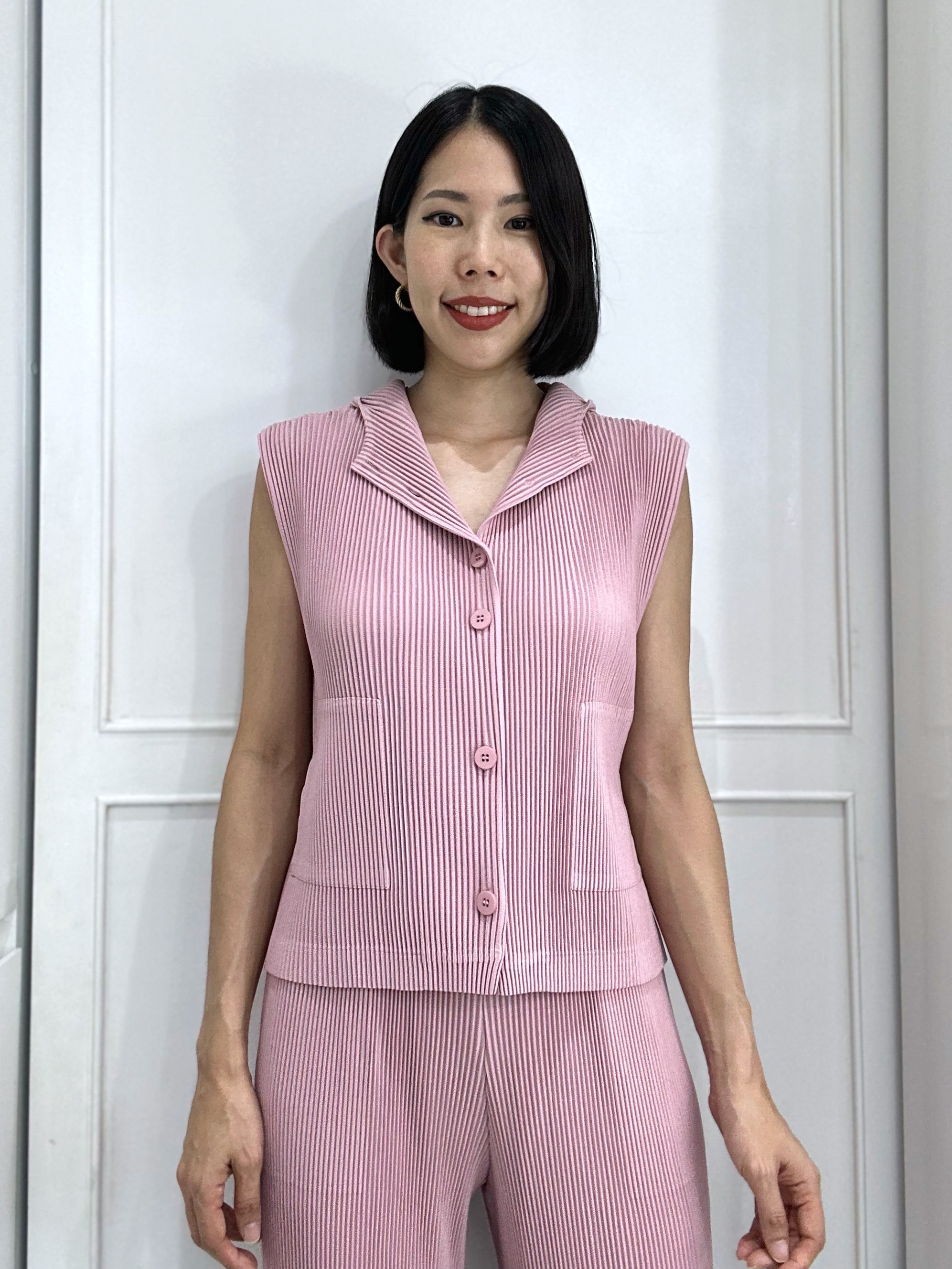 2MUAY รุ่น GJO5103-9 เสื้อพลีทคุณภาพ THICK SLEEVELESS HOODED PLEATED TOP 8 สี FREE SIZE