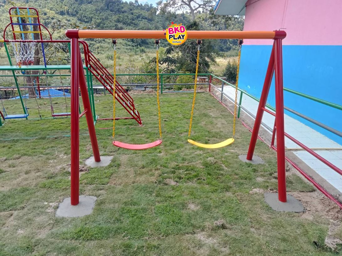 ชิงช้า2ที่นั่ง, เครื่องเล่นสนามเหล็กนำเข้า, ของเล่นสนาม, เครื่องเล่นสนามกลางแจ้ง พร้อมส่ง