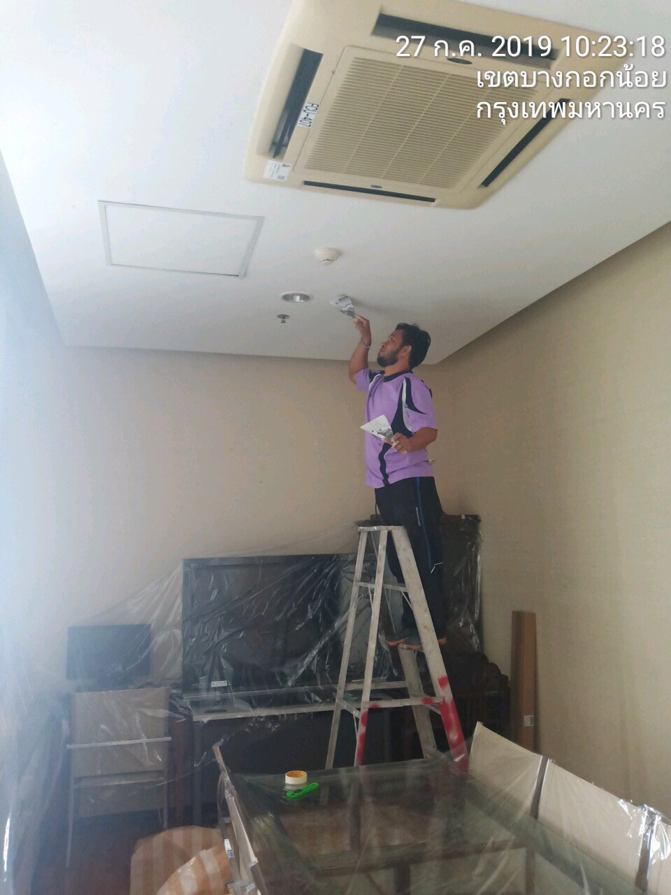 งานซ่อมหลังคา,ฝ้า,ผนัง,หอสมุด รพ.ศิริราช