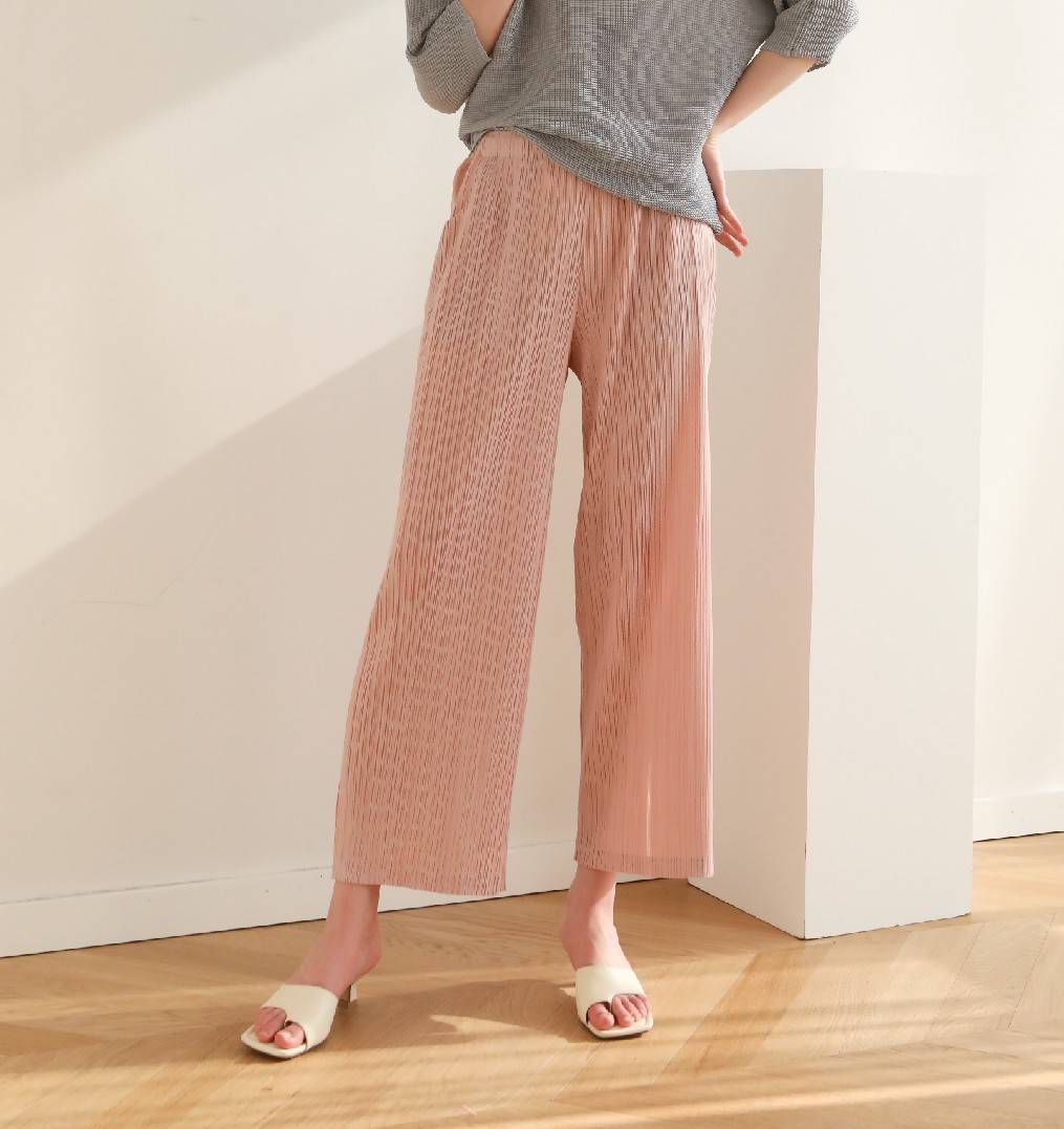 ยาว 35นิ้ว!! 2MUAY BASIC รุ่น GJO7171 กางผู้หญิง กางเกงพลีทคุณภาพ STRAIGHT PLEATED PANTS 16สี FREE SIZE