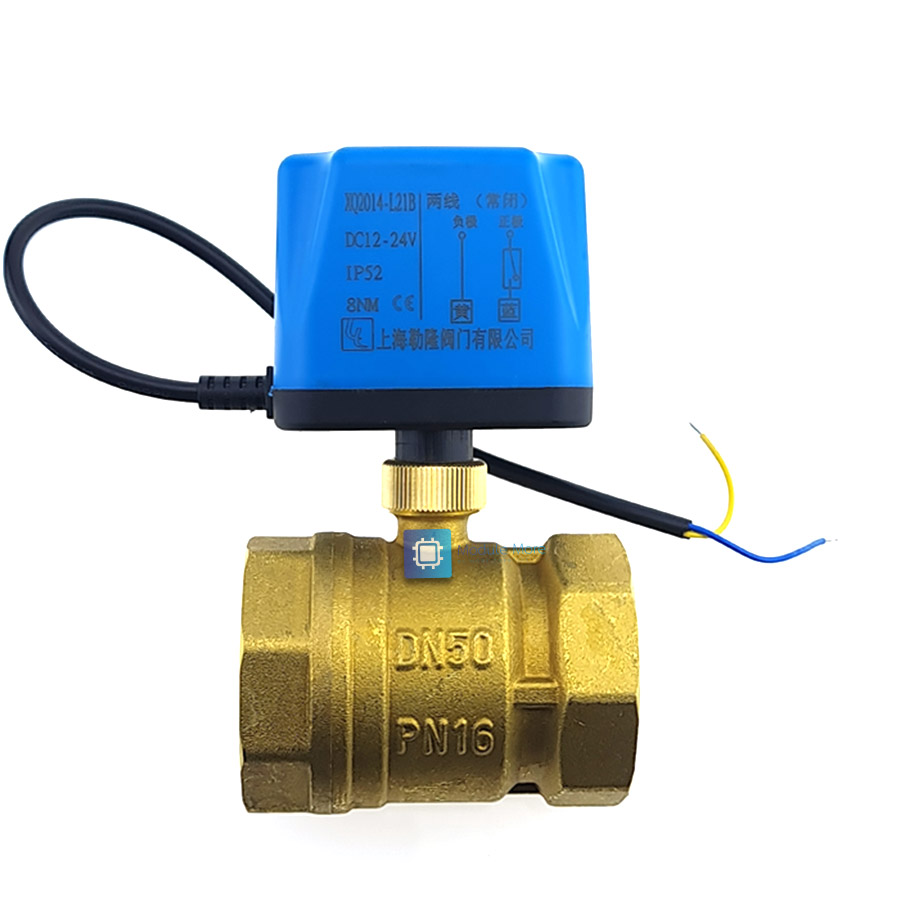 Motorized ball valve 12-24v two-way two-wire normally closed DN50