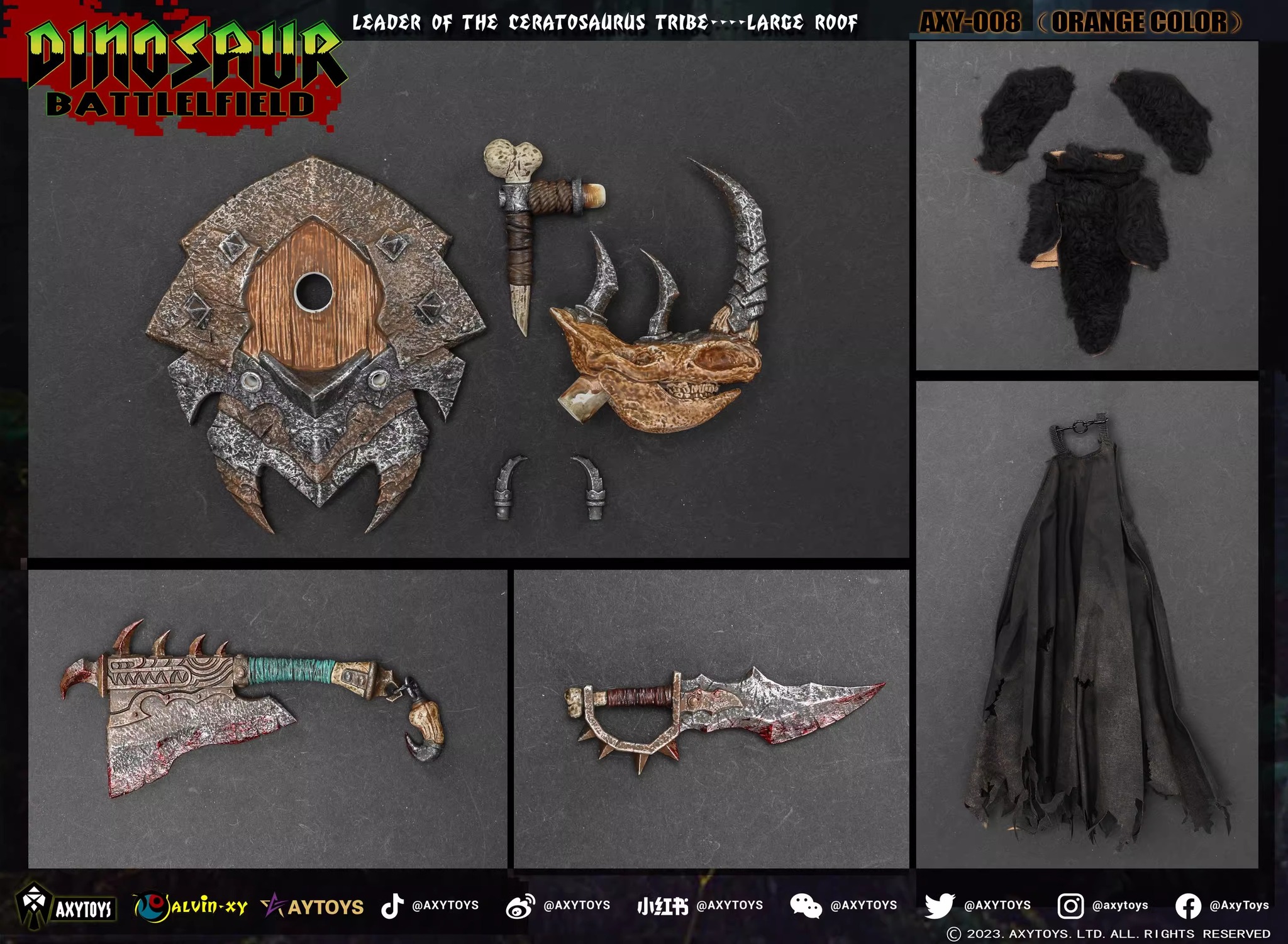 [สั่งจอง] AXYTOYS - Dinosaur Battleground Carnivorous Tribe Ceratosaurus (20Cm)