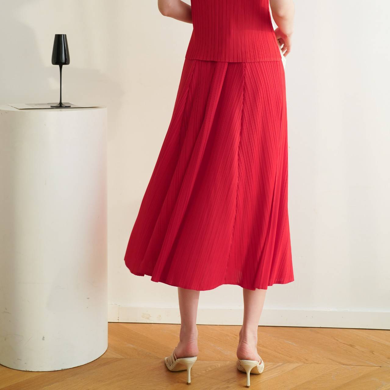 ยาว 31นิ้ว! 2MUAY รุ่น GJO8130 กระโปรงอัดพลีทงานคุณภาพ FLARED PLEATED SKIRT 20สี FREE SIZE